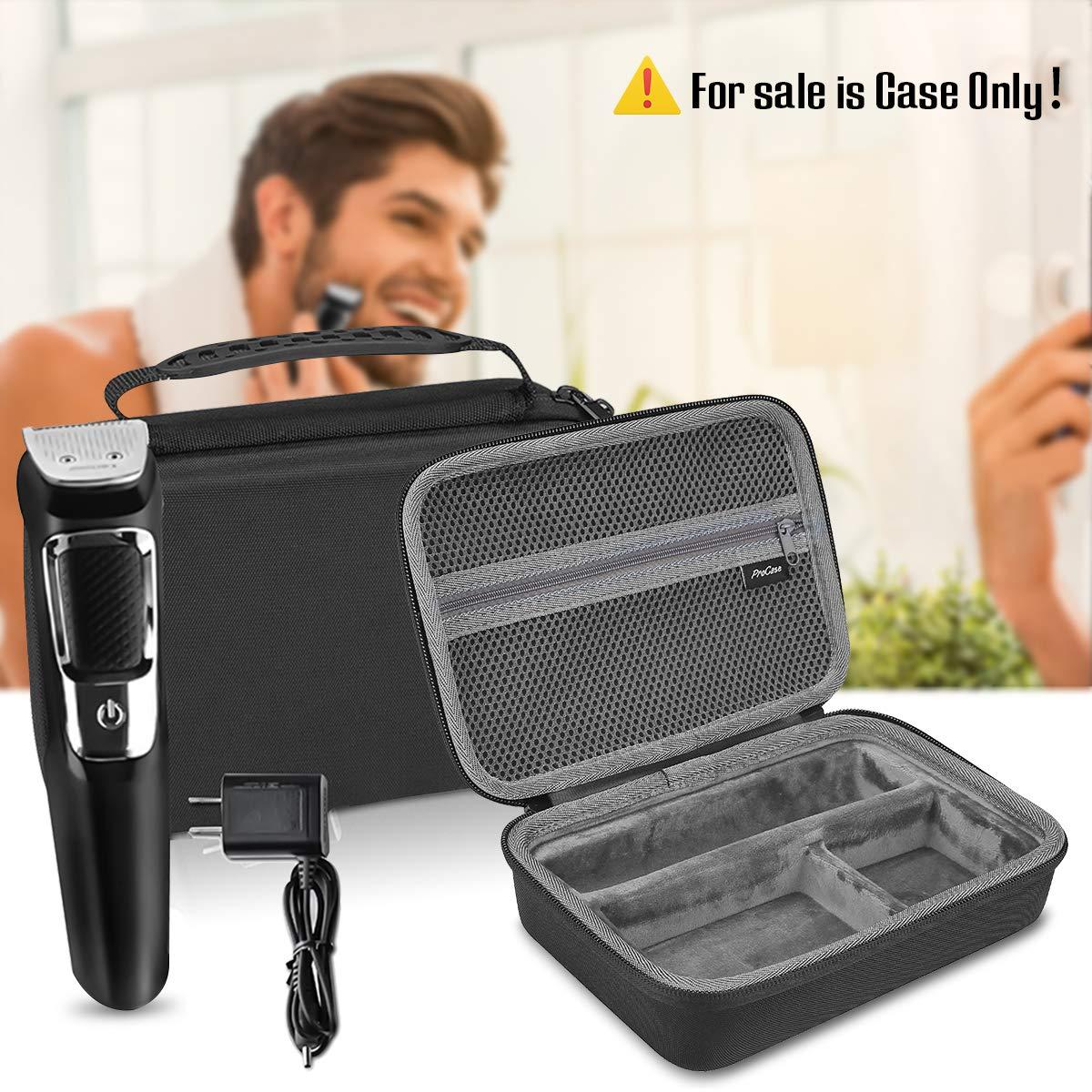 image:imageProCase Hard Travel Case for Norelco Multigroom Series 3000 5000 7000 MG3750 MG575049 MG775049 Mens Electric Trimmer Shaver and Attachments Black