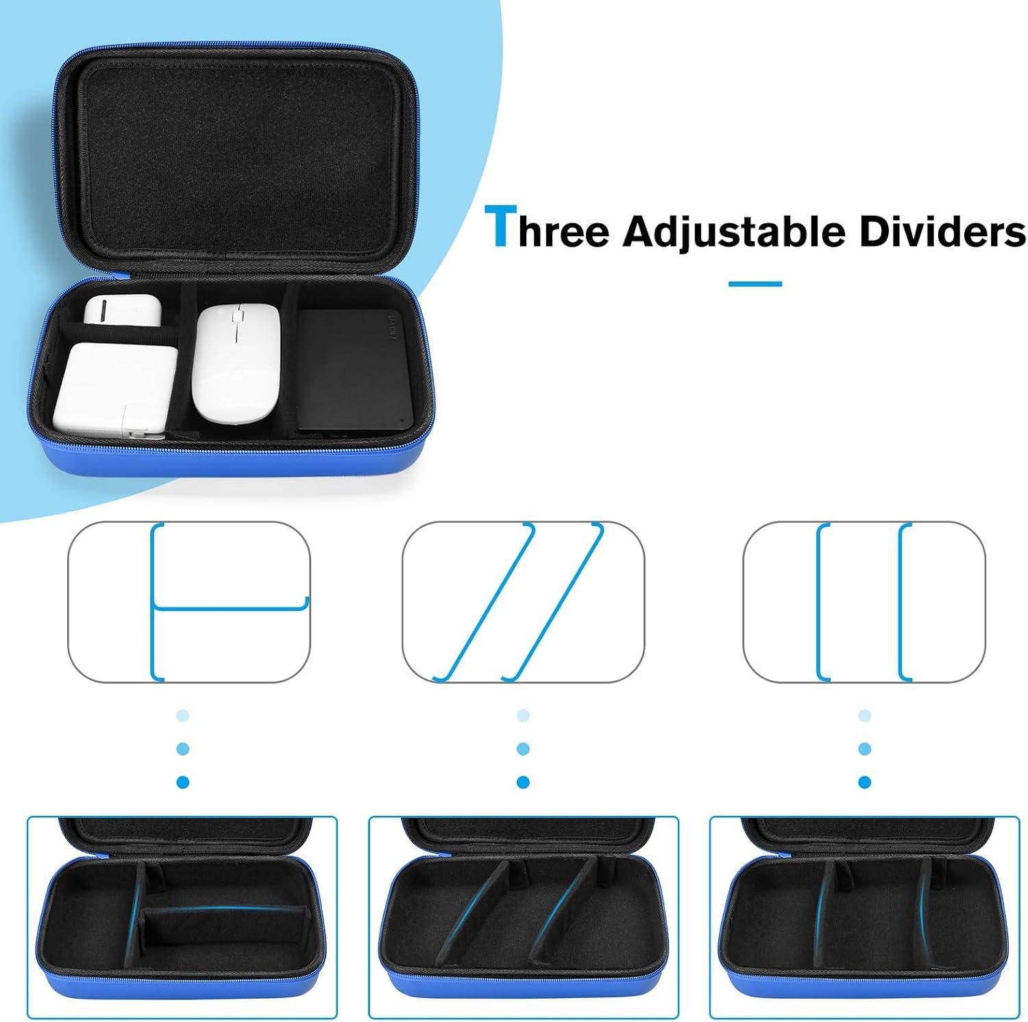 image:imageProCase Hard Travel Electronic Organizer Case for MacBook Power Adapter Chargers Cables Power Bank Apple Magic Mouse Apple Pencil USB Flash Disk SD Card Small Portable Accessories BagBlue