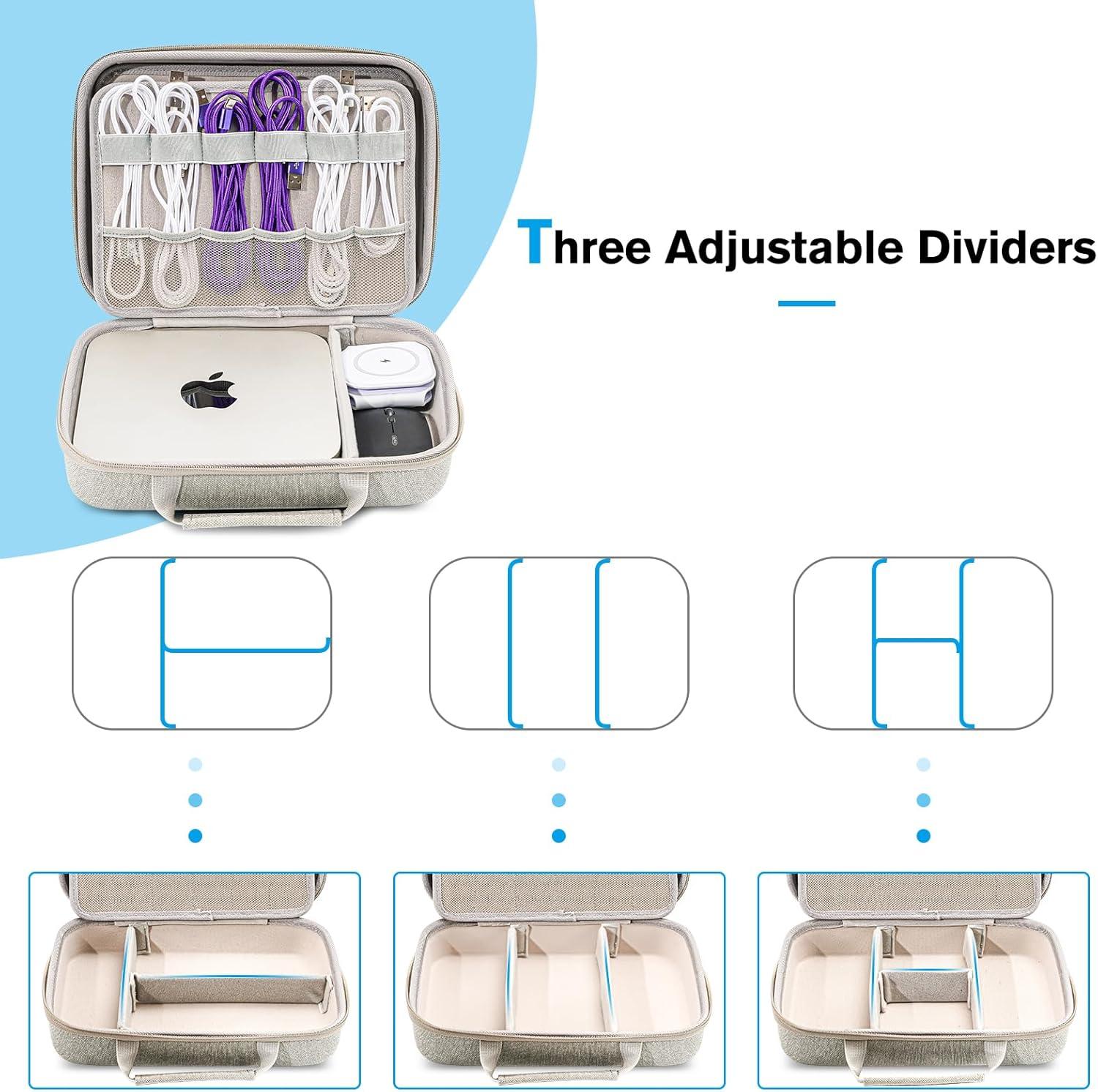 image:imageProCase Hard Travel Electronic Organizer Case for MacBook Power Adapter Chargers Cables Power Bank Apple Magic Mouse Apple Pencil USB Flash Disk SD Card Small Portable Accessories BagSilver Gray