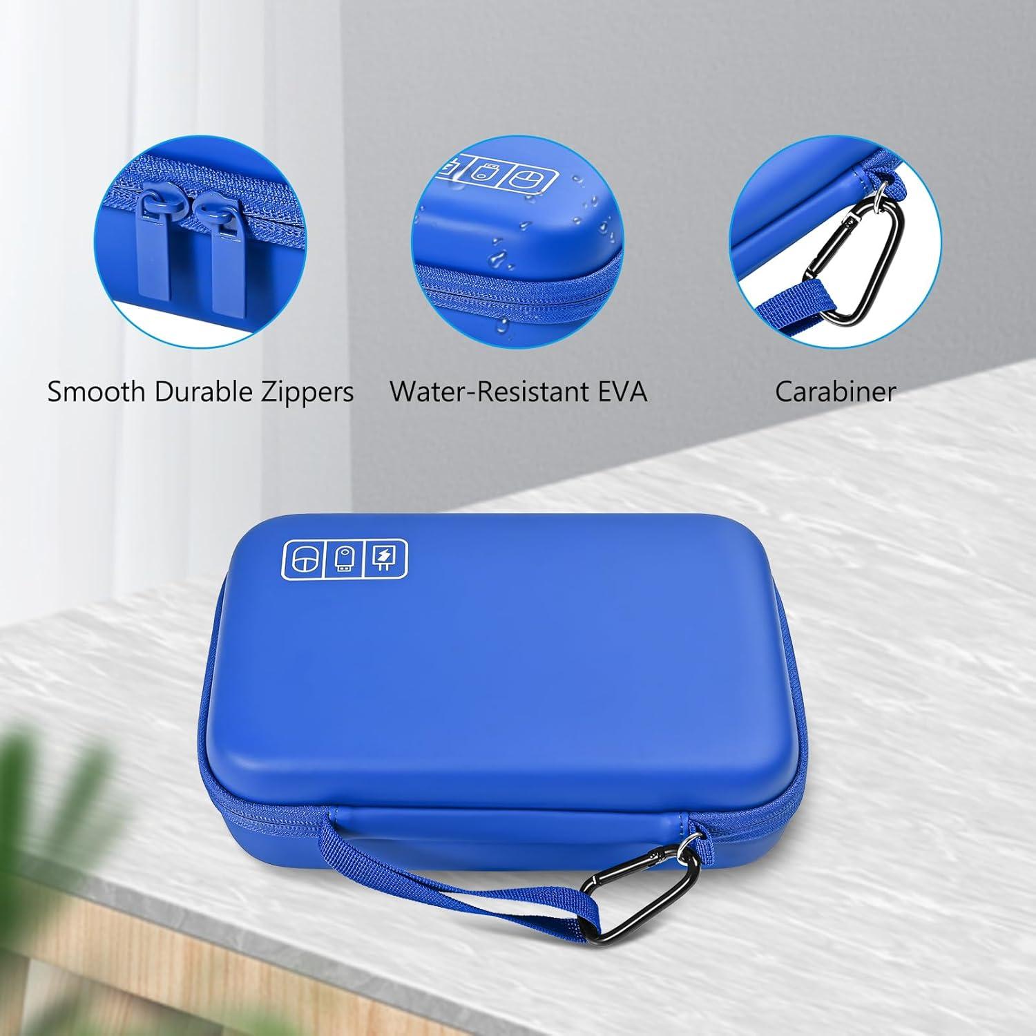 image:imageProCase Hard Travel Electronic Organizer Case for MacBook Power Adapter Chargers Cables Power Bank Apple Magic Mouse Apple Pencil USB Flash Disk SD Card Small Portable Accessories BagBlue