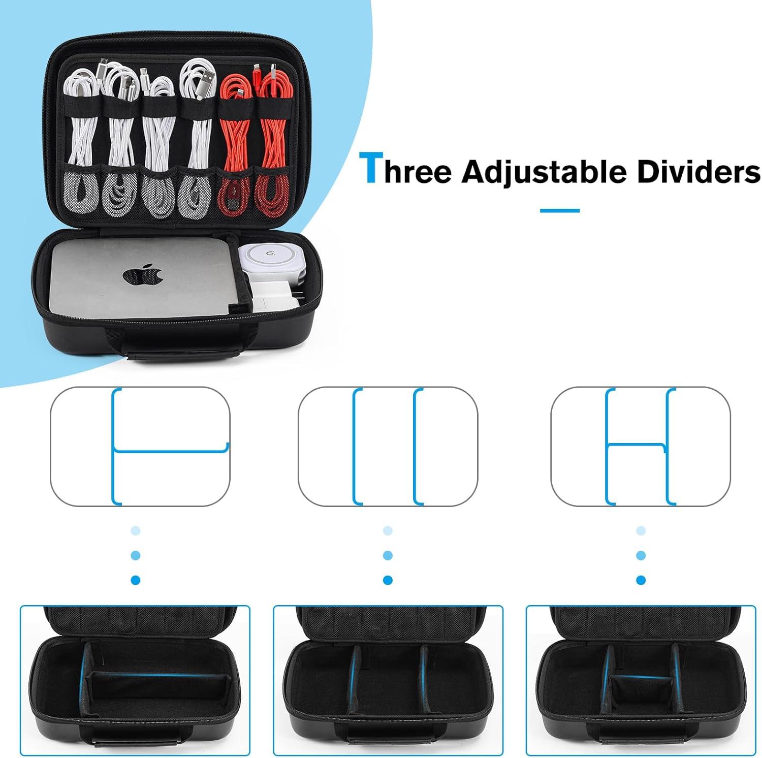 image:imageProCase Hard Travel Electronic Organizer Case for MacBook Power Adapter Chargers Cables Power Bank Apple Magic Mouse Apple Pencil USB Flash Disk SD Card Small Portable Accessories BagJet Black
