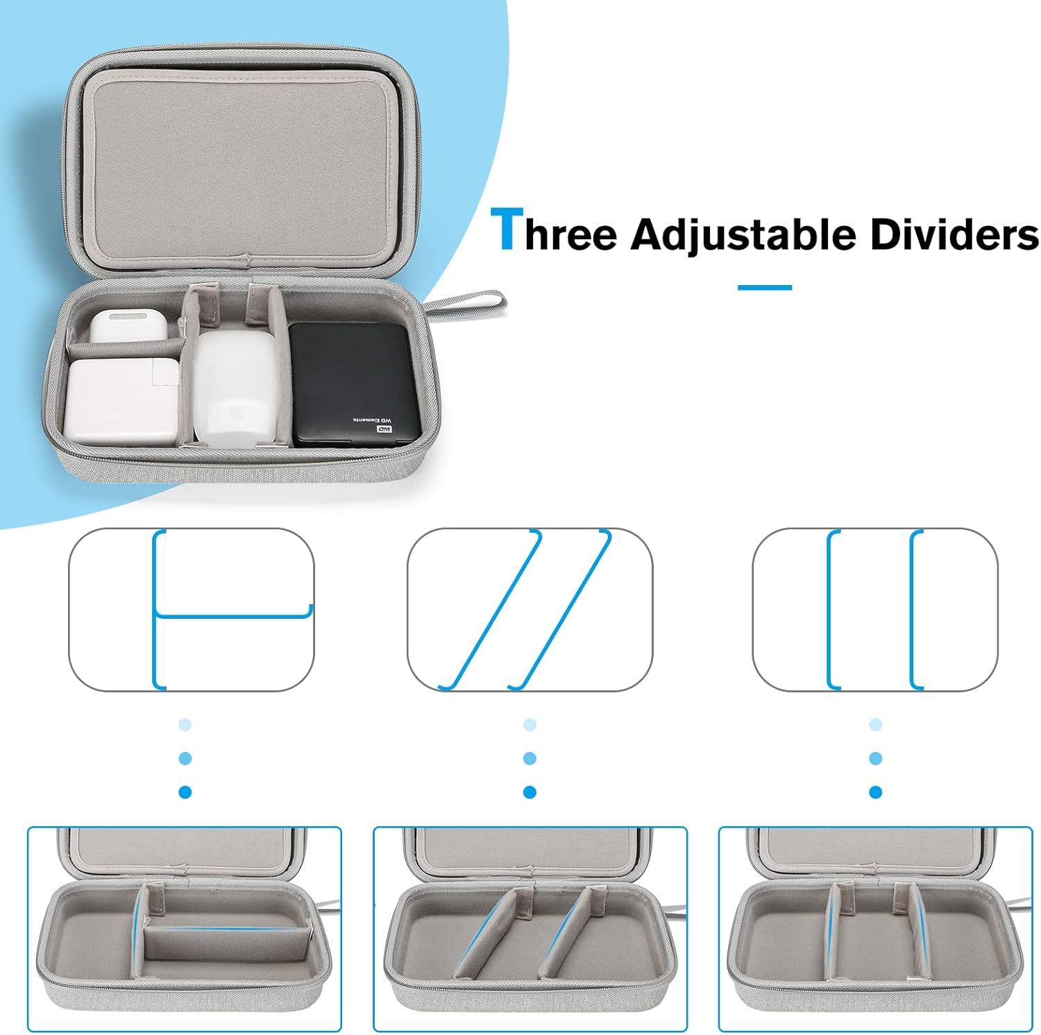 image:imageProCase Hard Travel Electronic Organizer Case for MacBook Power Adapter Chargers Cables Power Bank Apple Magic Mouse Apple Pencil USB Flash Disk SD Card Small Portable Accessories BagGrey