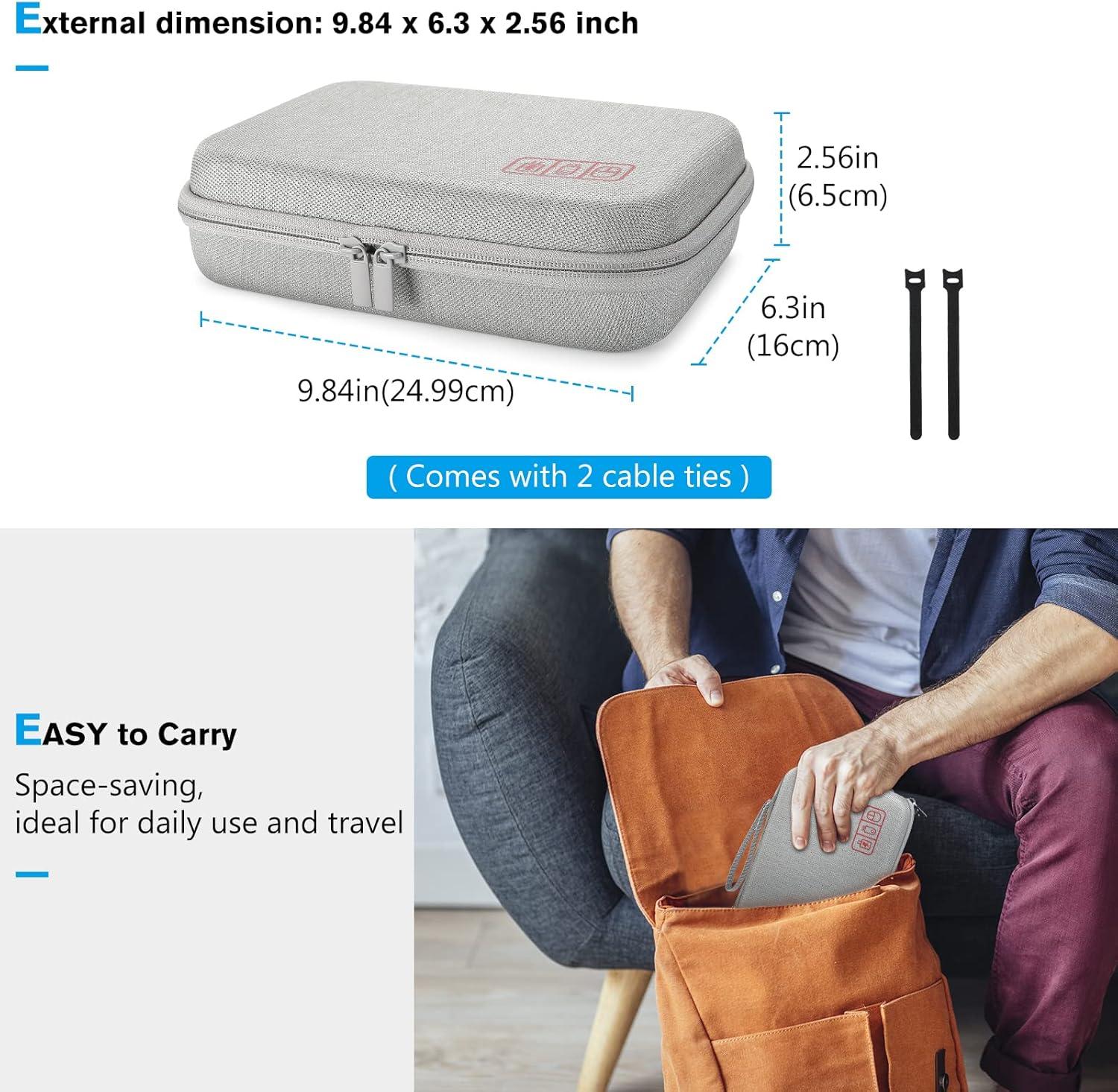 image:imageProCase Hard Travel Electronic Organizer Case for MacBook Power Adapter Chargers Cables Power Bank Apple Magic Mouse Apple Pencil USB Flash Disk SD Card Small Portable Accessories BagGrey