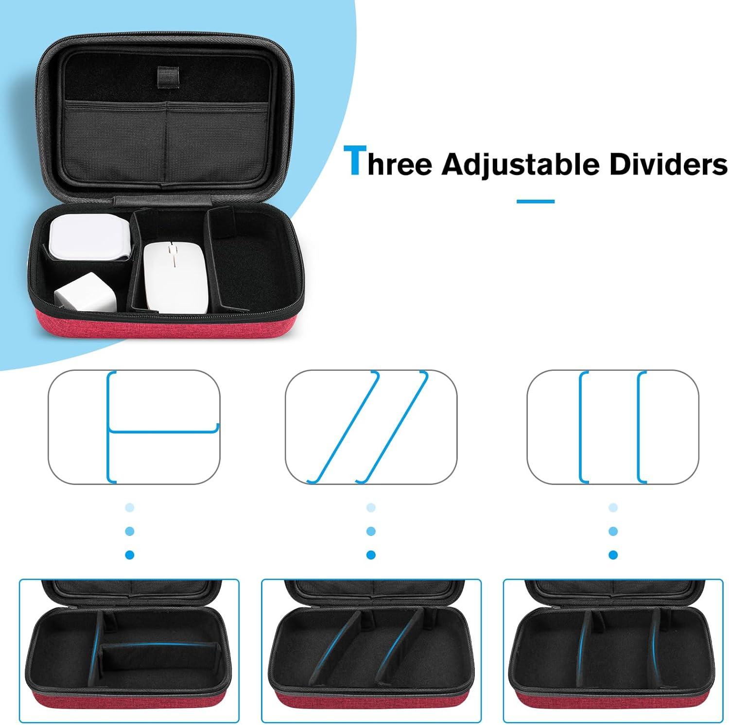 image:imageProCase Hard Travel Electronic Organizer Case for MacBook Power Adapter Chargers Cables Power Bank Apple Magic Mouse Apple Pencil USB Flash Disk SD Card Small Portable Accessories BagWine