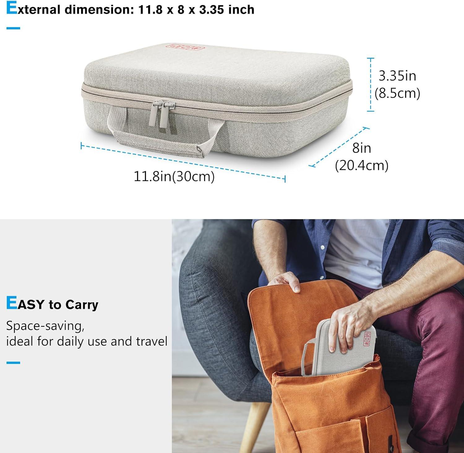 image:imageProCase Hard Travel Electronic Organizer Case for MacBook Power Adapter Chargers Cables Power Bank Apple Magic Mouse Apple Pencil USB Flash Disk SD Card Small Portable Accessories BagSilver Gray
