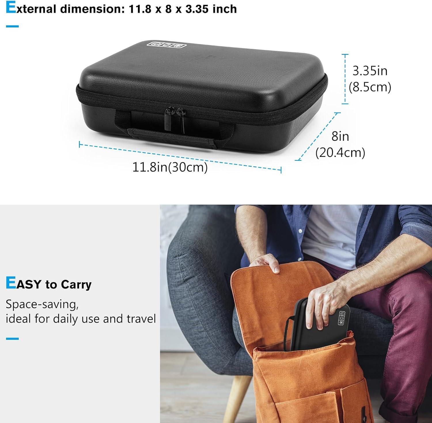 image:imageProCase Hard Travel Electronic Organizer Case for MacBook Power Adapter Chargers Cables Power Bank Apple Magic Mouse Apple Pencil USB Flash Disk SD Card Small Portable Accessories BagJet Black