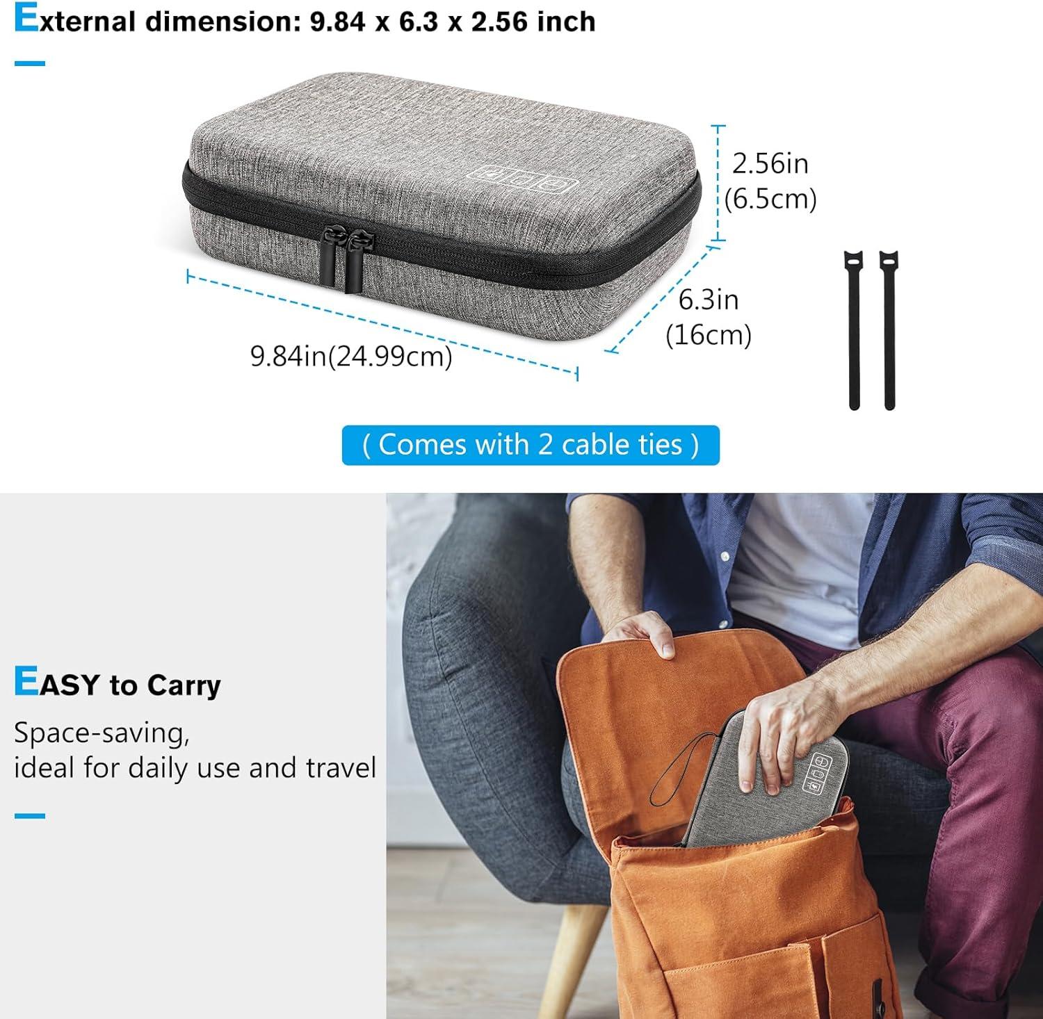 image:imageProCase Hard Travel Electronic Organizer Case for MacBook Power Adapter Chargers Cables Power Bank Apple Magic Mouse Apple Pencil USB Flash Disk SD Card Small Portable Accessories BagDarkgrey
