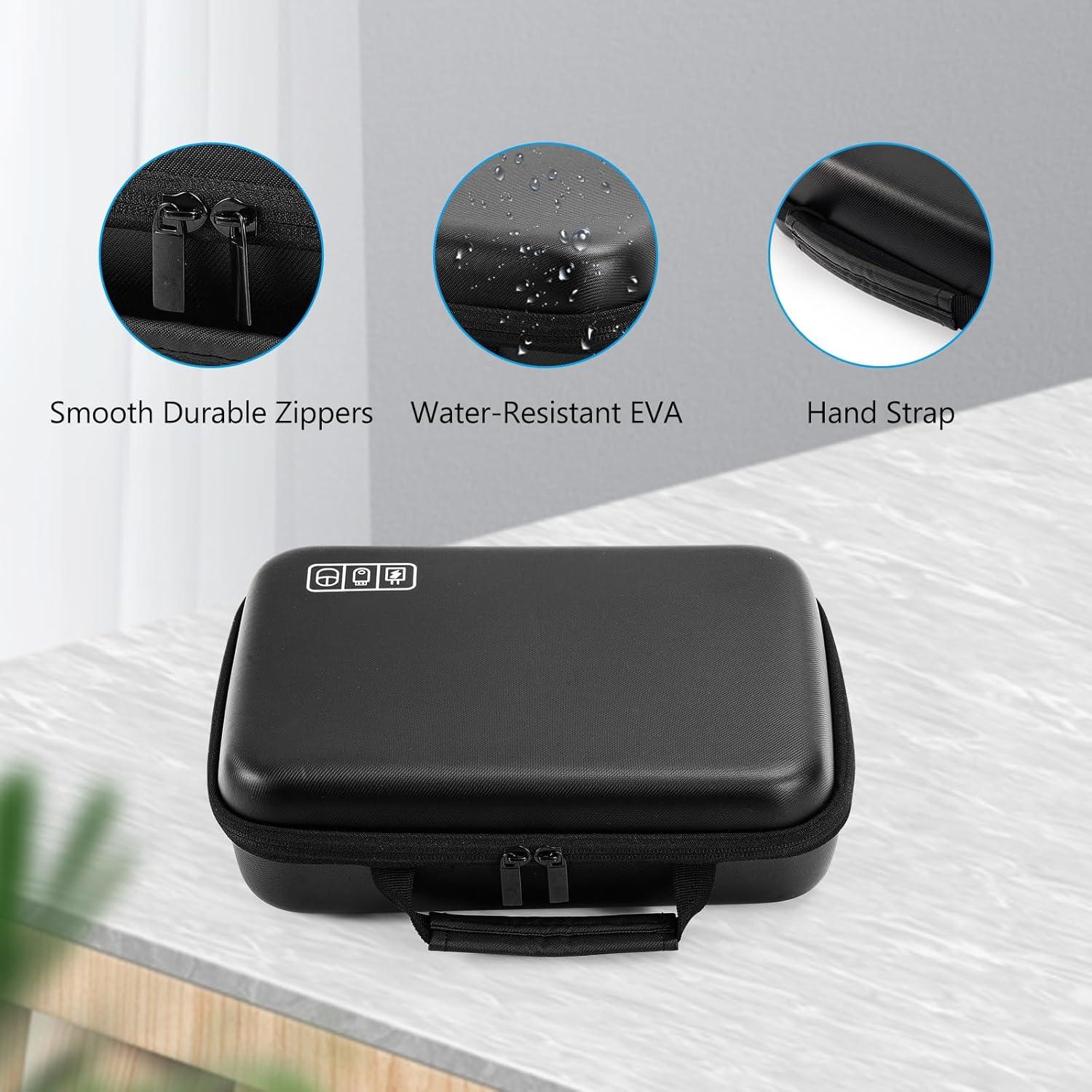 image:imageProCase Hard Travel Electronic Organizer Case for MacBook Power Adapter Chargers Cables Power Bank Apple Magic Mouse Apple Pencil USB Flash Disk SD Card Small Portable Accessories BagJet Black
