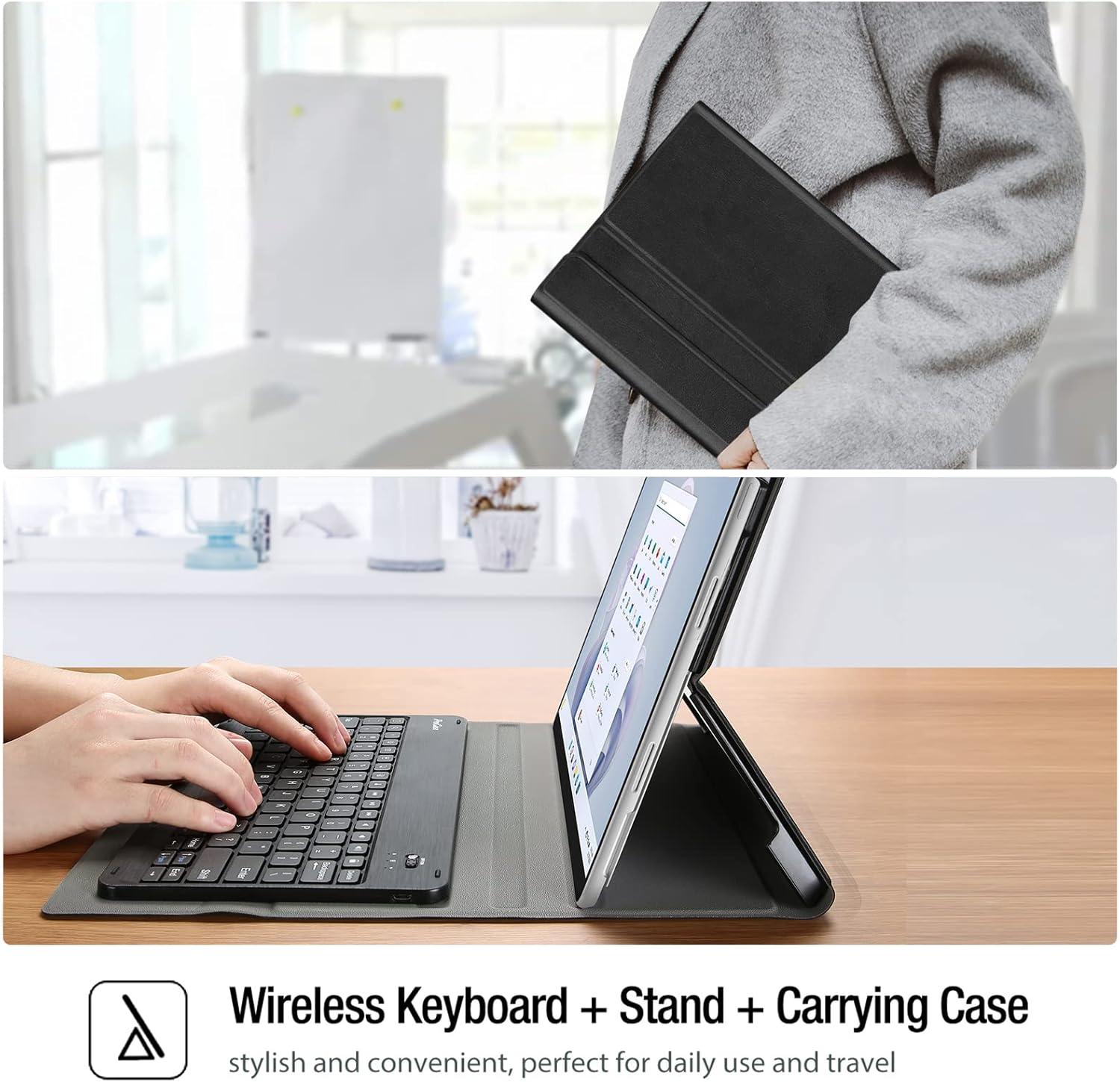 image:imageProCase Keyboard Case for Surface Pro 9 2022 Pro 8 2021 13 Tablet Slim Light Smart Cover with Magnetically Detachable Wireless Keyboard Black