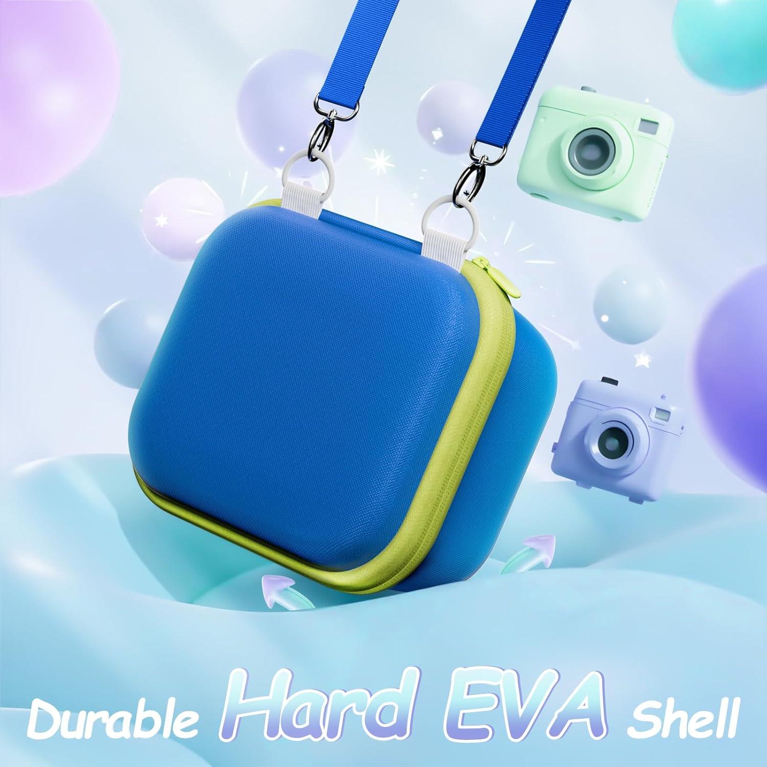 image:imageProCase Kid Instant Print Camera Case Portable Hard Carrying Storage for Organizing Dylanto ESOXOFFORE DUDUDRAGON and Print Paper Gift for Kids ChildBox Only BlueBlue