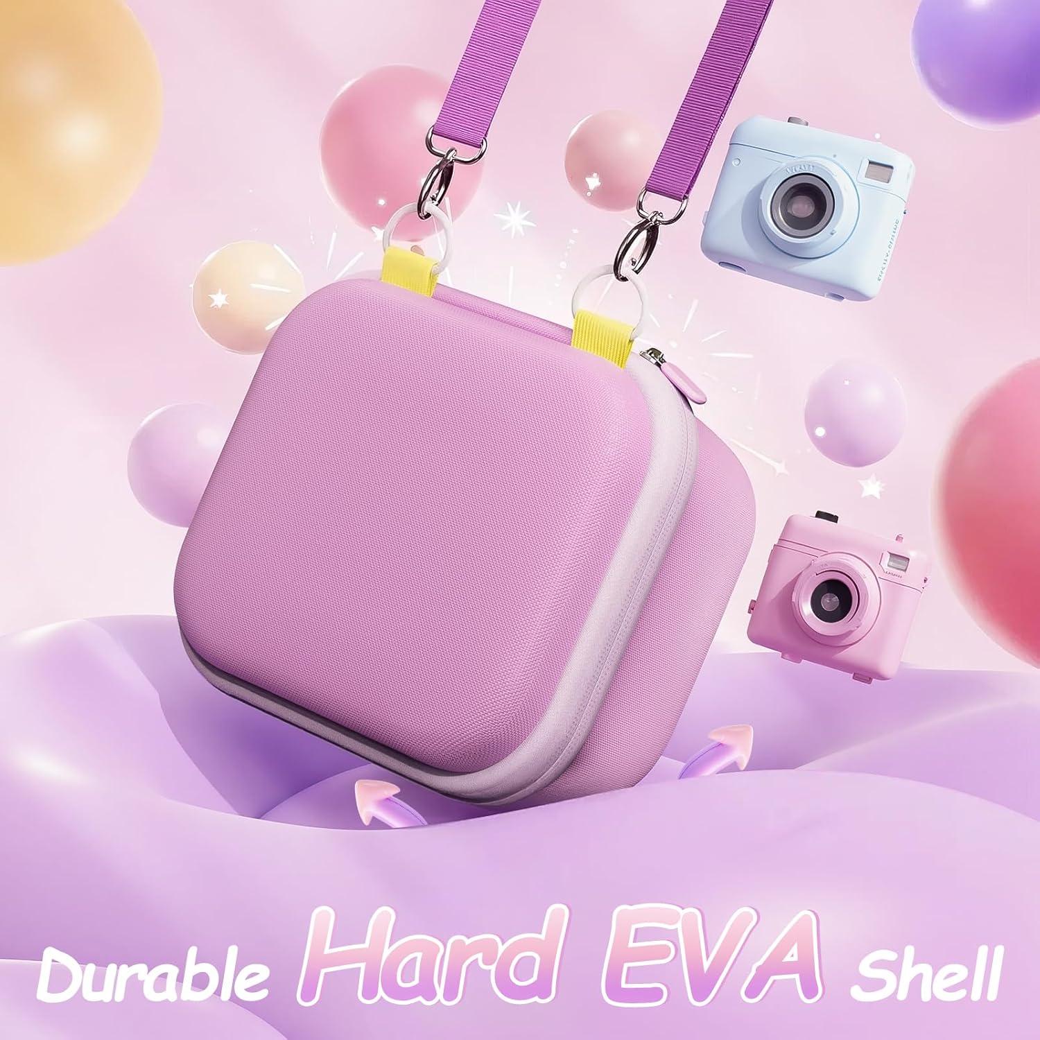 image:imageProCase Kid Instant Print Camera Case Portable Hard Carrying Storage for Organizing Dylanto ESOXOFFORE DUDUDRAGON and Print Paper Gift for Kids ChildBox Only BluePurple