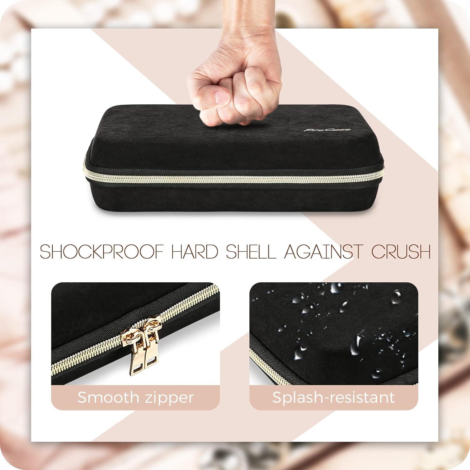 image:imageProCase Large Travel Jewelry Organizer Case Jewellery Home Storage Book Ring Binder with Clear Pockets for Presentation Zippered Pouch Bag for Earrings Necklaces Bracelets BlackBlack