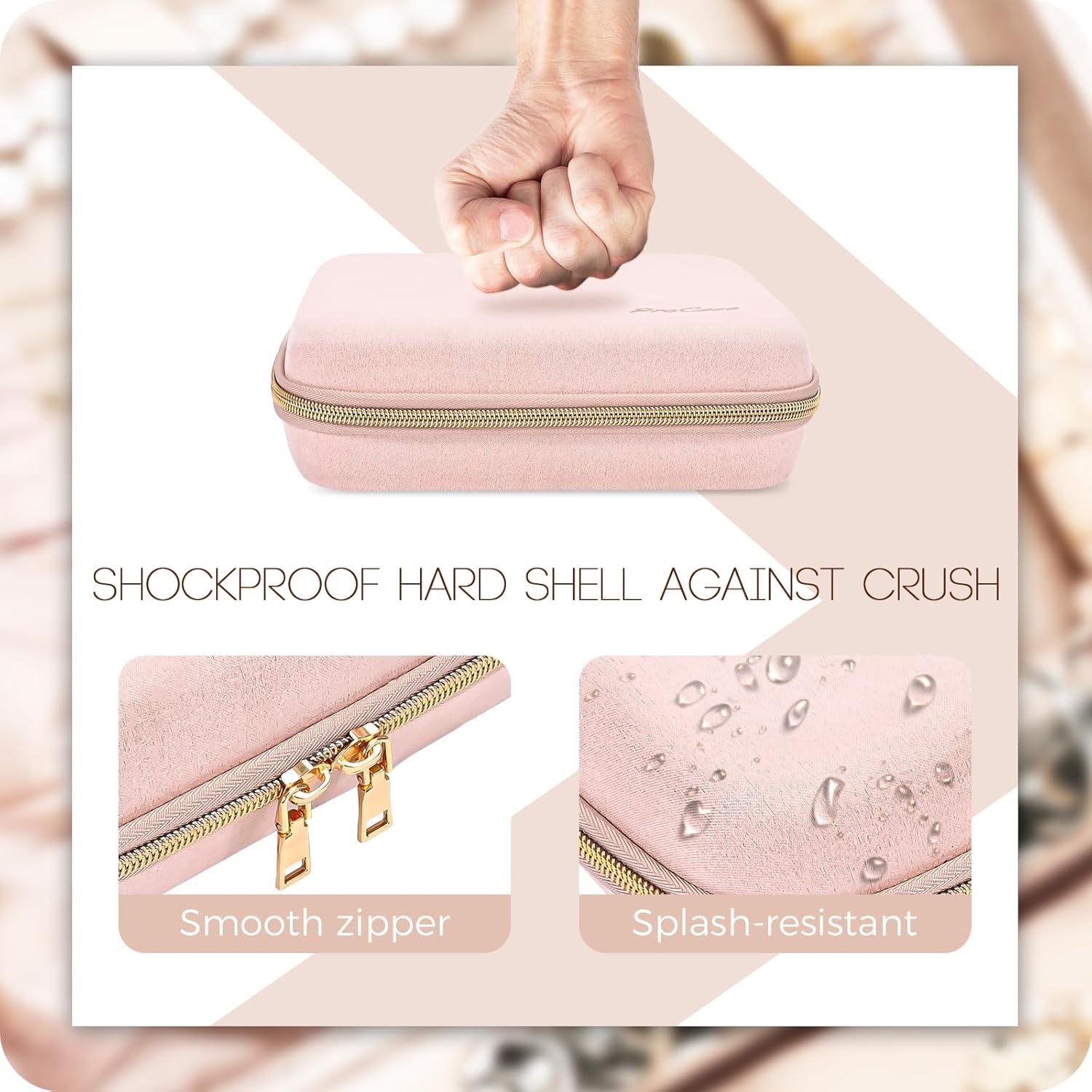 image:imageProCase Large Travel Jewelry Organizer Case Jewellery Home Storage Book Ring Binder with Clear Pockets for Presentation Zippered Pouch Bag for Earrings Necklaces Bracelets BlackPink