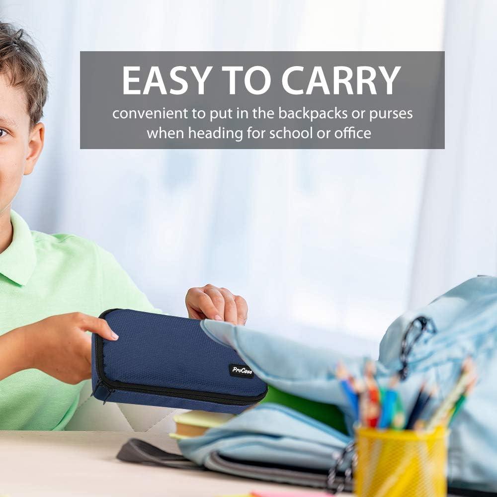 image:imageProCase Pencil Case Large Capacity Students Stationery Pouch Pen Bag Holder Portable Desk Organizer with Double Zipper for School Office SuppliesNavy