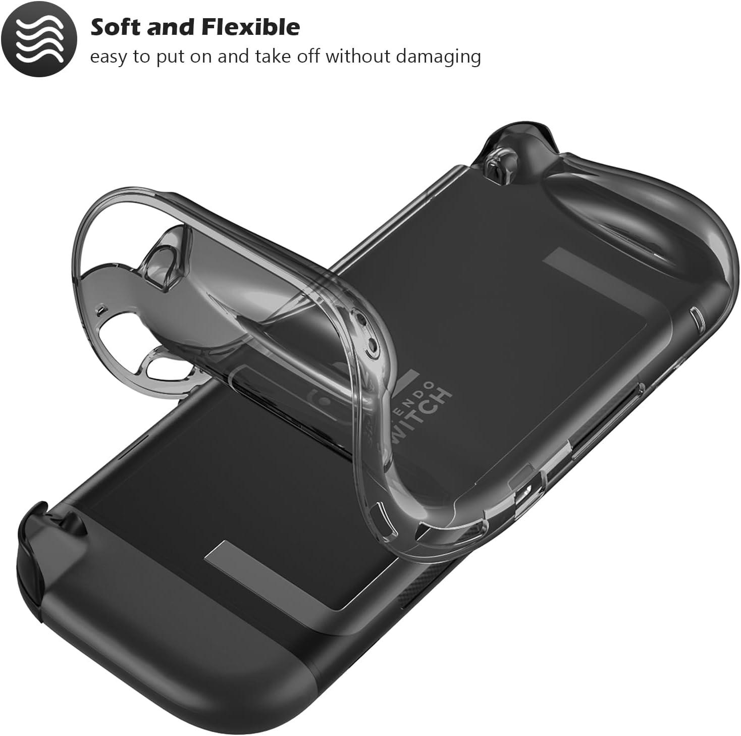 image:imageProCase Protective Cover for Nintendo Switch 2 2025 Case with Ergonomic Grip Shell for Switch 2 Soft TPU Protector Accessories AntiScratch Easy to Install Transparent PinkTransparent Black