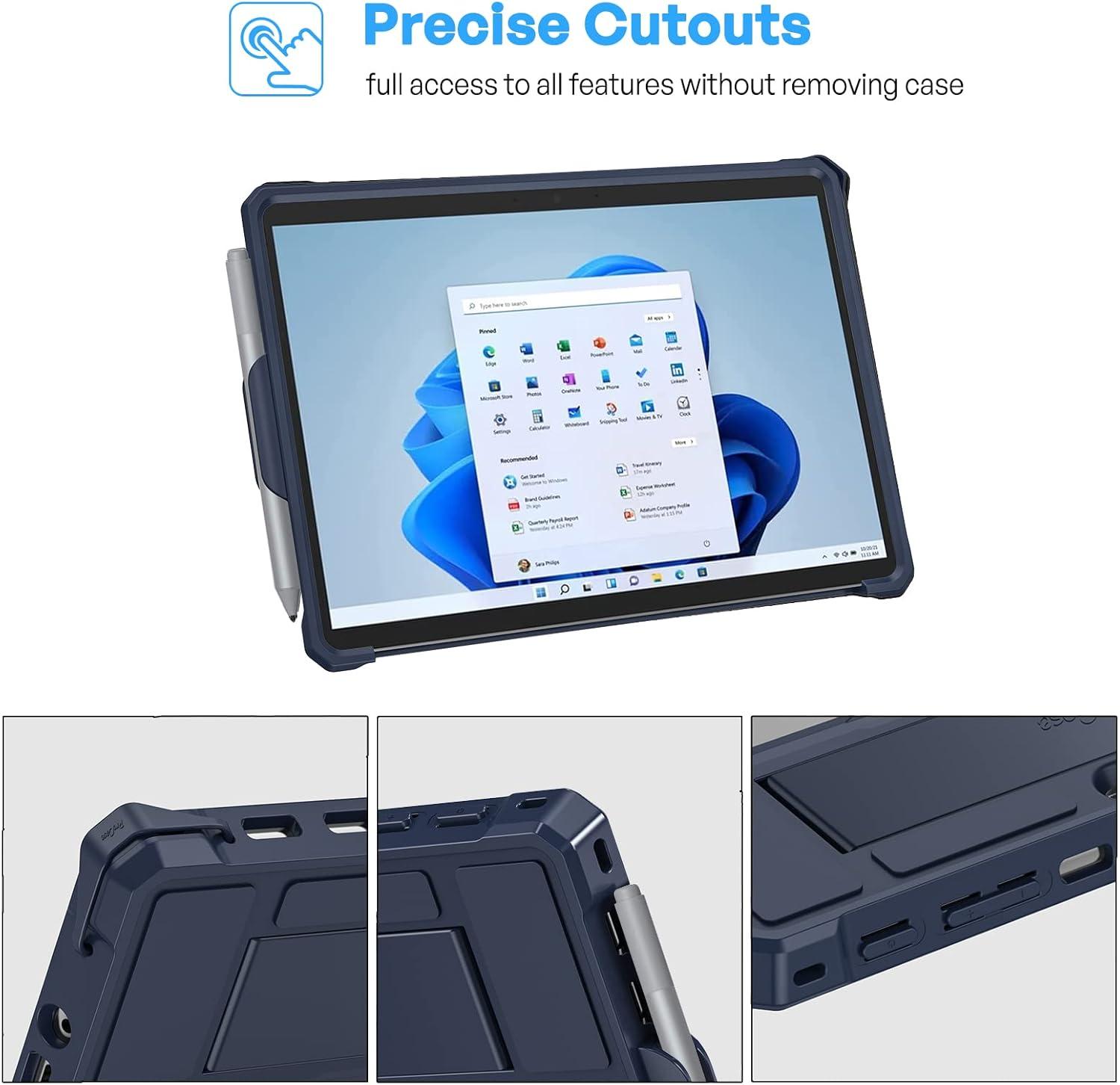 image:imageProCase Rugged Case for Microsoft Surface Go 3 105 2021 Surface Go 2 2020 Surface Go 2018 Shockproof Protective Cover Case with Pen Holder Hand Strap Compatible with Type Cover Keyboard BlackNavy