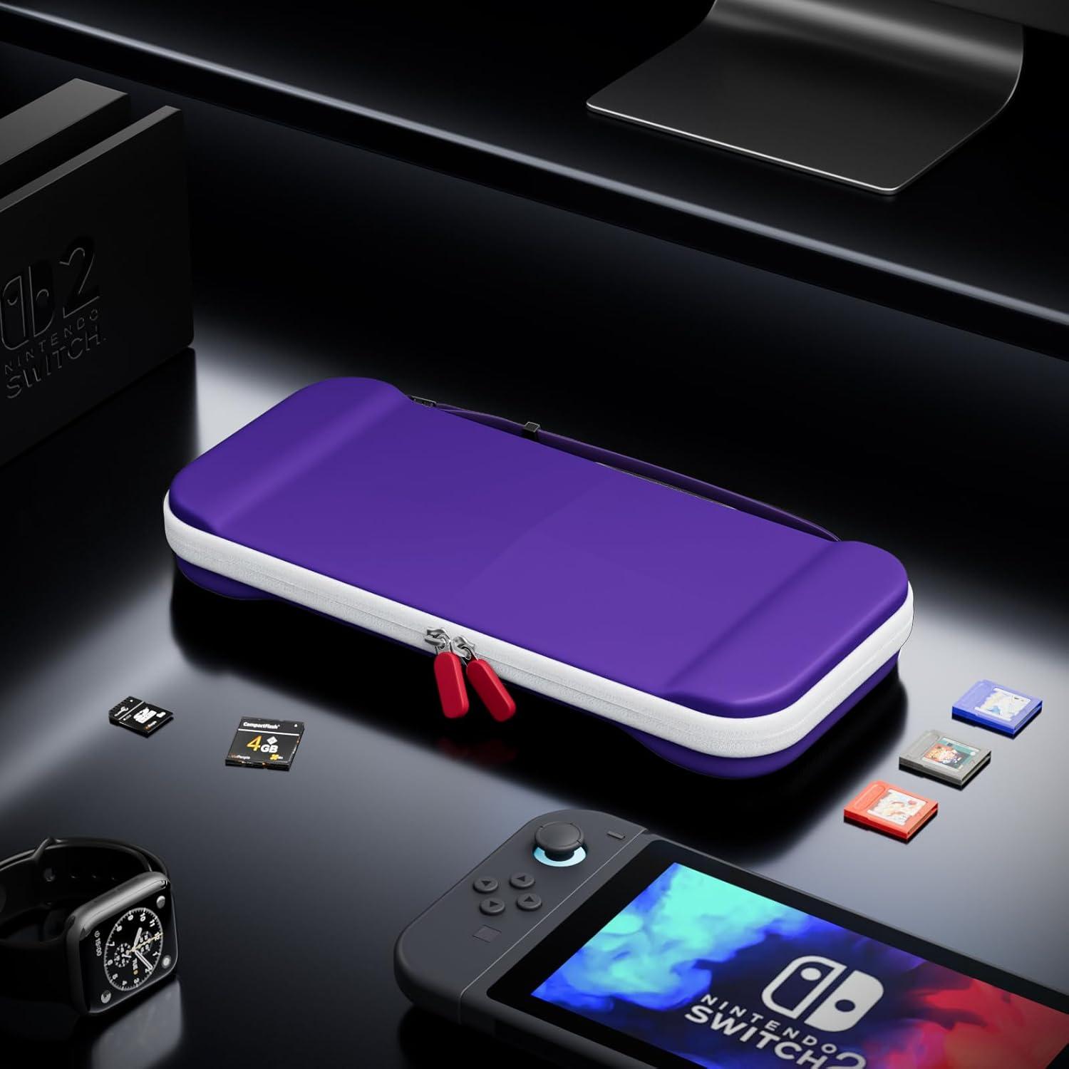 image:imageProCase Slim Carrying Case for Nintendo Switch 2 2025 Travel Case HardShell with 12 Game Card Slots Switch 2 Protector Accessories PurplePurple