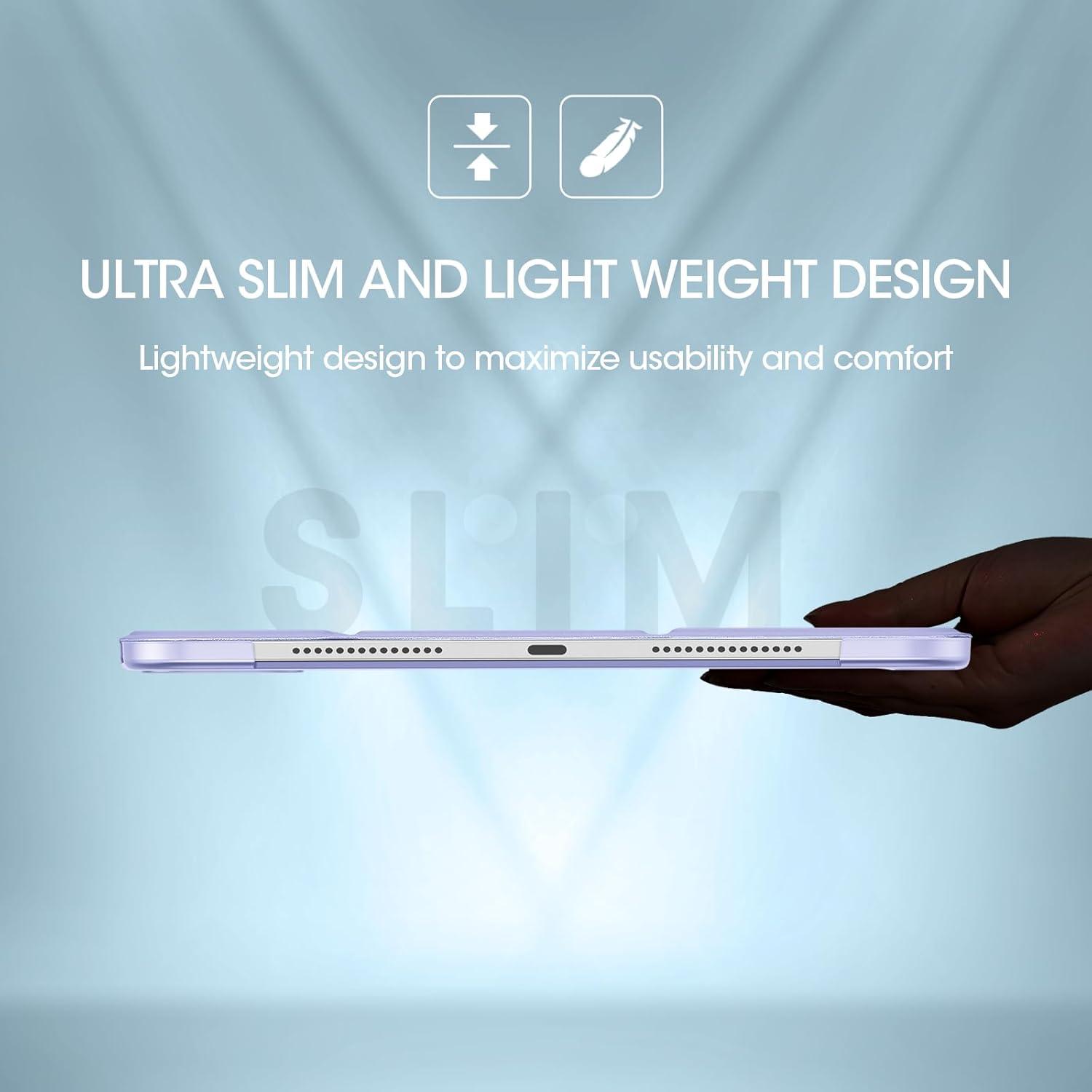 image:imageProCase Smart Case for iPad Pro 11 Inch M5 2025M4 2024 Model A3357A3358A3359A2836A2837A3006 Slim Folio Stand Hard Back Shell Protective Tablet Cover for iPad Pro 11 6th5th Gen BlackLightpurple
