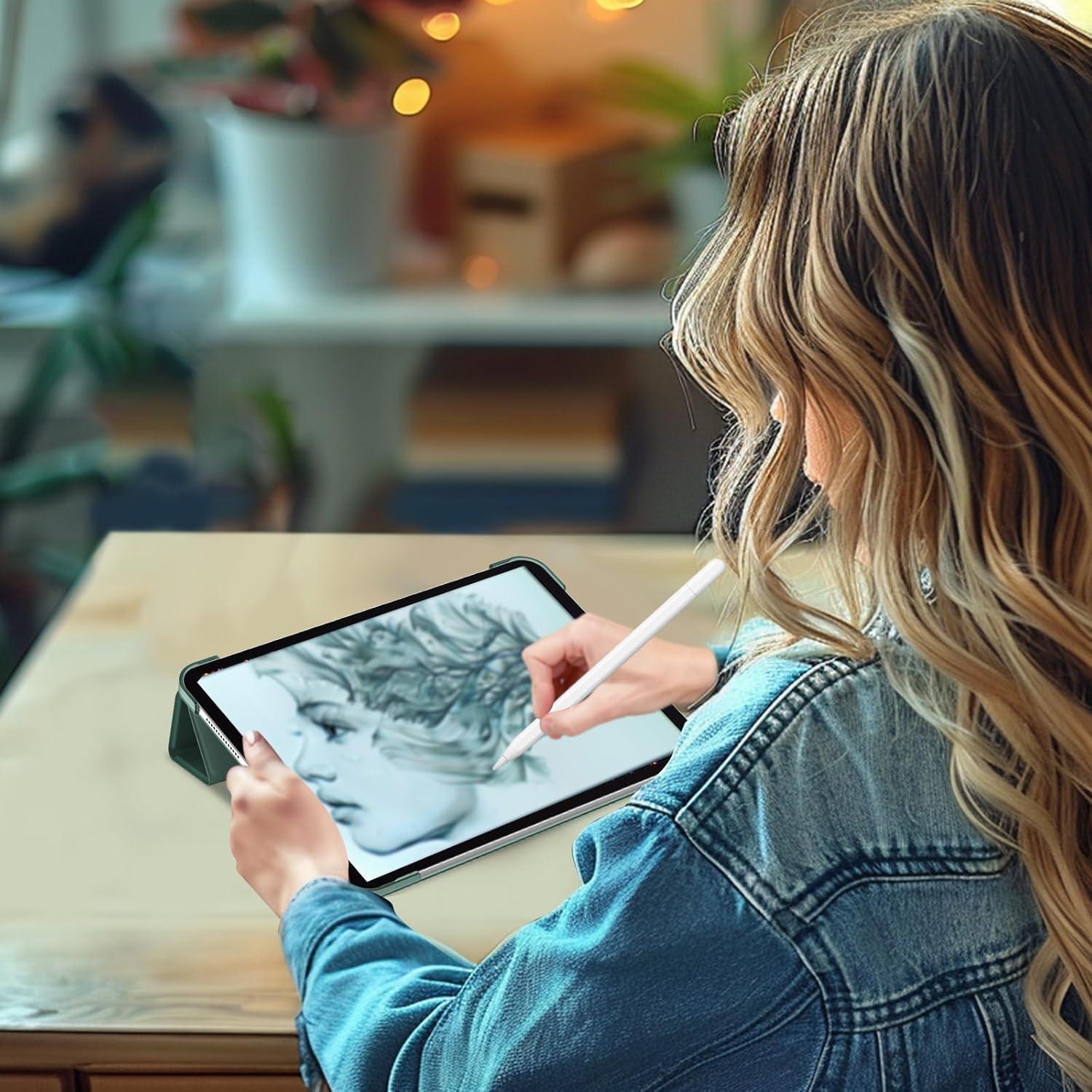 image:imageProCase Smart Case for iPad Pro 11 Inch M5 2025M4 2024 Model A3357A3358A3359A2836A2837A3006 Slim Folio Stand Hard Back Shell Protective Tablet Cover for iPad Pro 11 6th5th Gen BlackMgreen