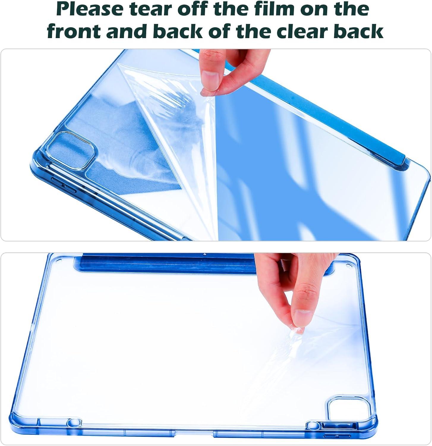 image:imageProCase Smart Case for iPad Pro 11 Inch M5 2025M4 2024 with Pencil Holder Clear Back Slim Trifold Folio Stand Shell Tablet Cover for iPad Pro 11 6th5th Gen BlackBlue