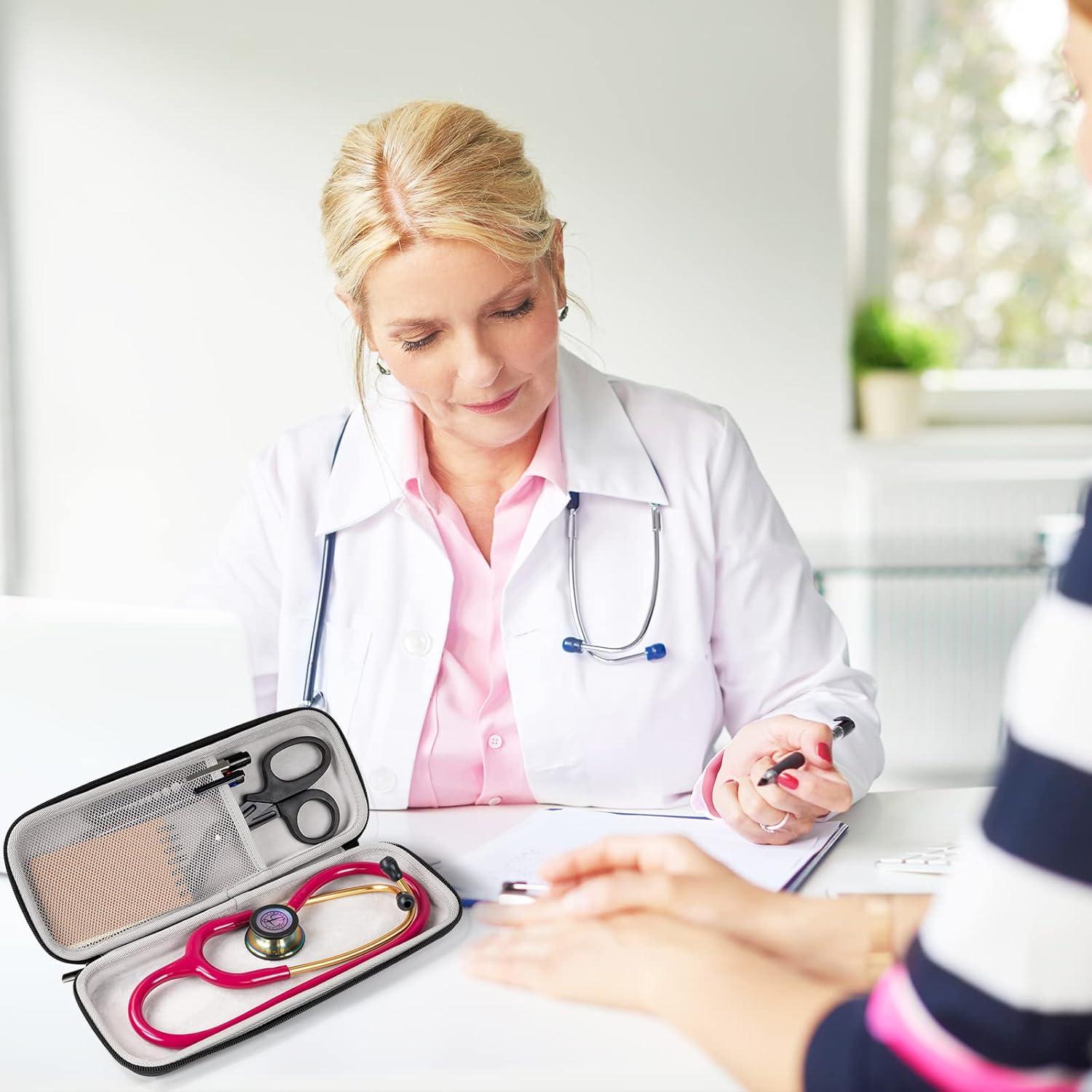 image:imageProCase Stethoscope Case for 3M Littmann Classic III Lightweight II SE MDF Acoustica Stethoscope Cardiology IV Stethoscope Hard Travel Carrying Case for Nurse BlackBlack