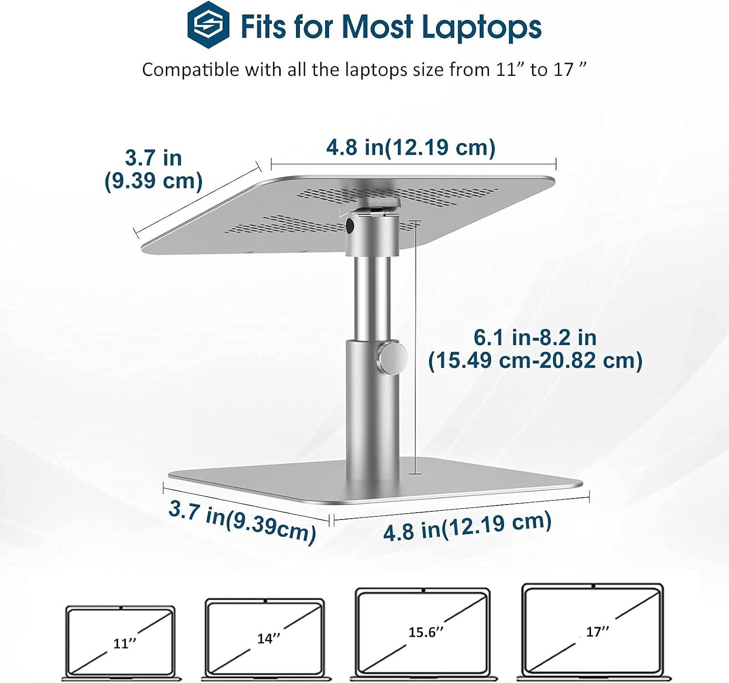 image:imageProCase Swivel Laptop Stand MultiAngle Tilt amp Height Adjustable Laptop Riser 360 Rotating Aluminum Notebook Desktop Holder for MacBook ProAir Dell XPS HP Lenovo and More 11 to 17 Inch