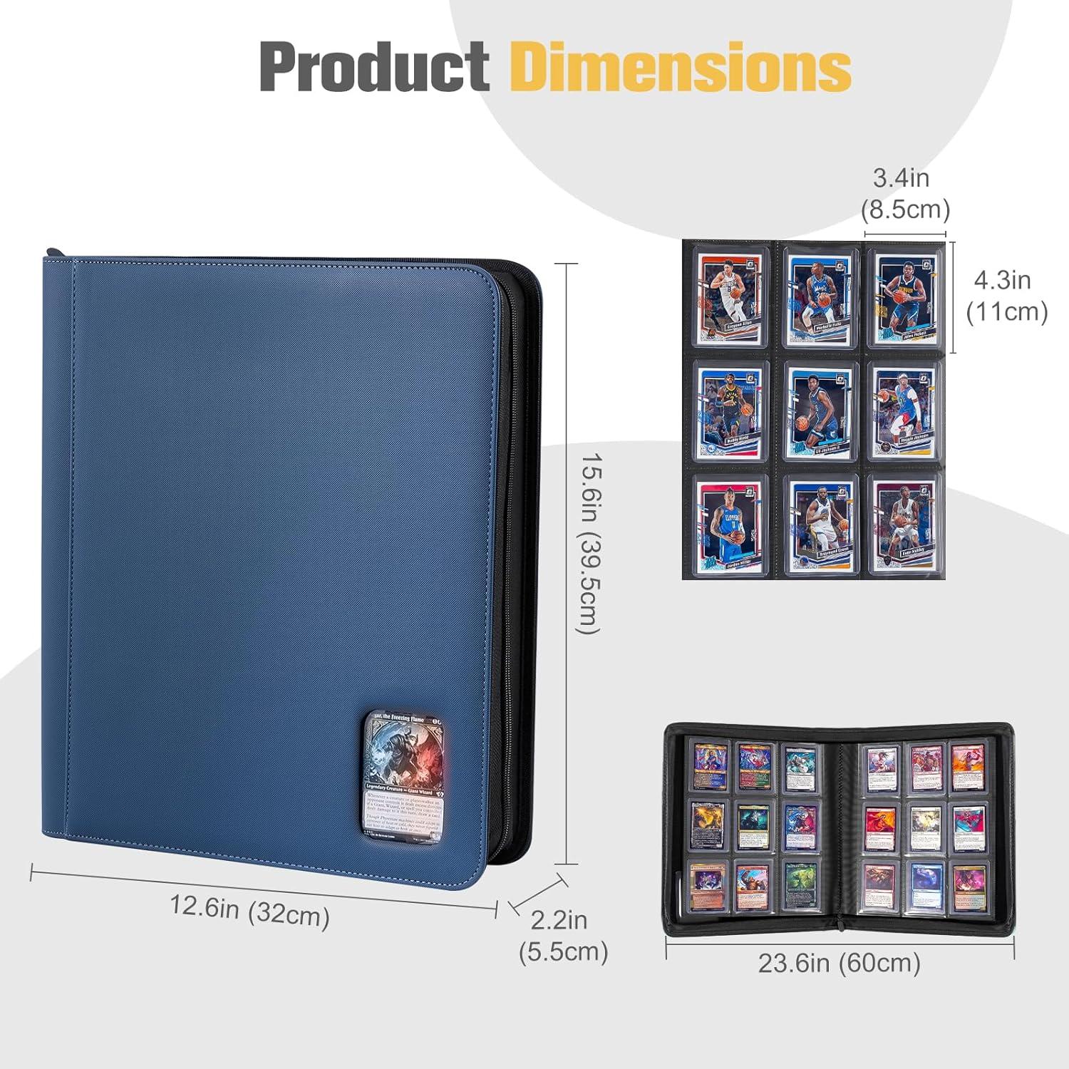 image:imageProCase Top Loader Binder 9 Pocket Holds 324 Toploaders Waterproof PU Leather with NonPVC Pockets for Trading Cards or Sports Cards Compatible with TCG MTG in 3x4 Toploader Lightblue5Navy