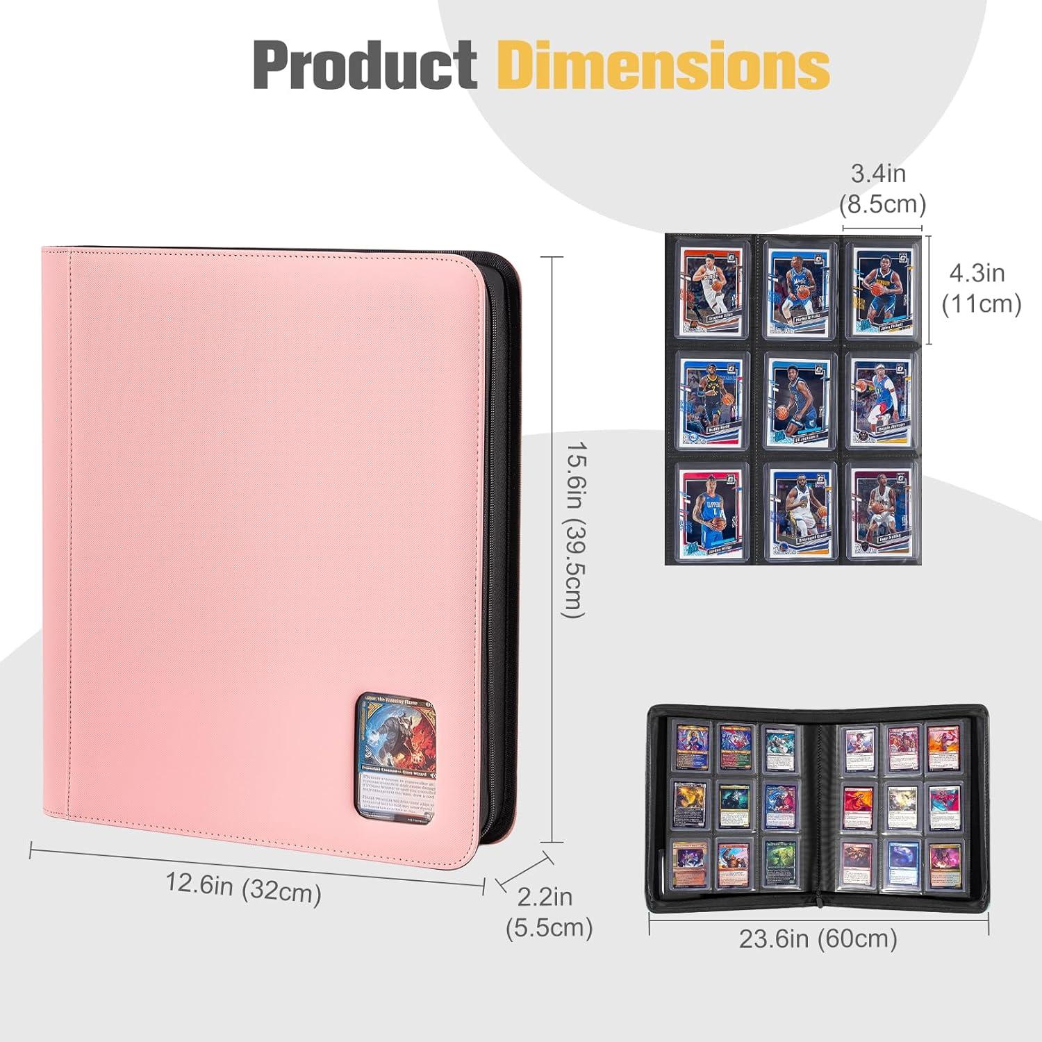 image:imageProCase Top Loader Binder 9 Pocket Holds 324 Toploaders Waterproof PU Leather with NonPVC Pockets for Trading Cards or Sports Cards Compatible with TCG MTG in 3x4 Toploader Lightblue6Pink