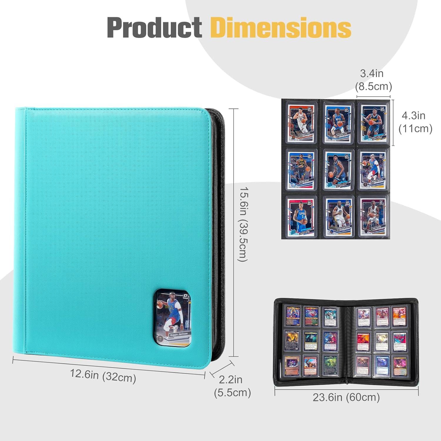 image:imageProCase Top Loader Binder 9 Pocket Holds 324 Toploaders Waterproof PU Leather with NonPVC Pockets for Trading Cards or Sports Cards Compatible with TCG MTG in 3x4 Toploader Lightblue4Lightblue