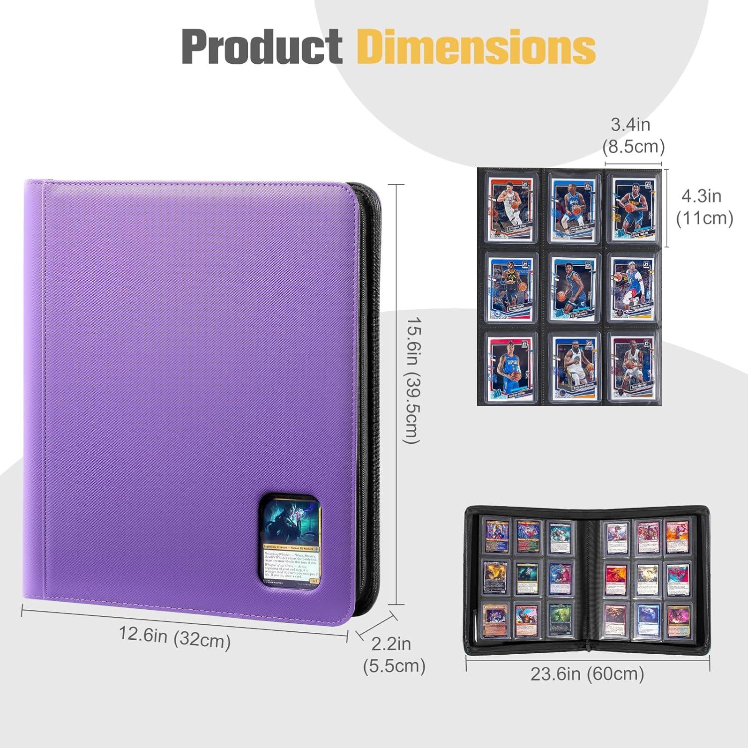 image:imageProCase Top Loader Binder 9 Pocket Holds 324 Toploaders Waterproof PU Leather with NonPVC Pockets for Trading Cards or Sports Cards Compatible with TCG MTG in 3x4 Toploader Lightblue3Purple