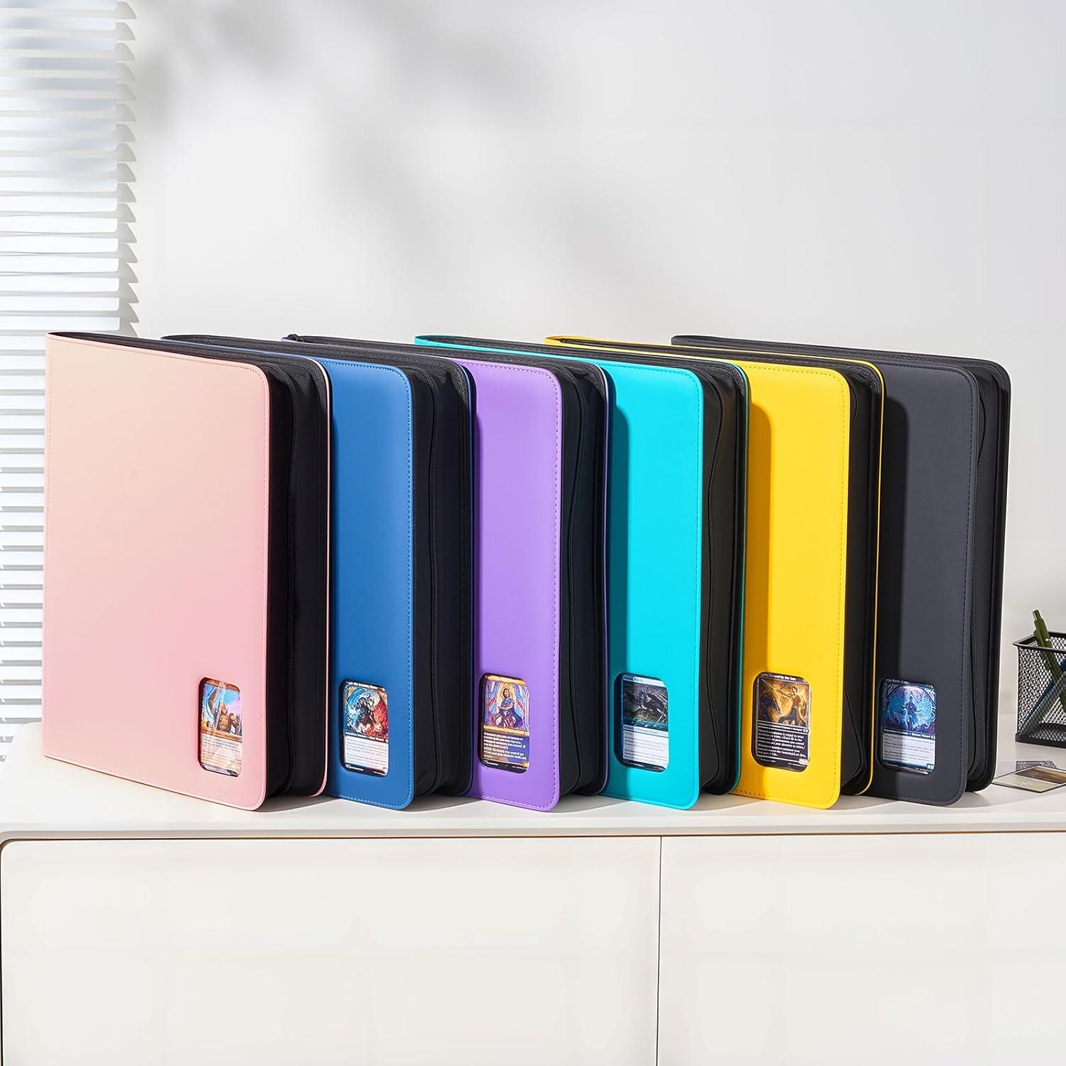 image:imageProCase Top Loader Binder 9 Pocket Holds 324 Toploaders Waterproof PU Leather with NonPVC Pockets for Trading Cards or Sports Cards Compatible with TCG MTG in 3x4 Toploader Lightblue6Pink