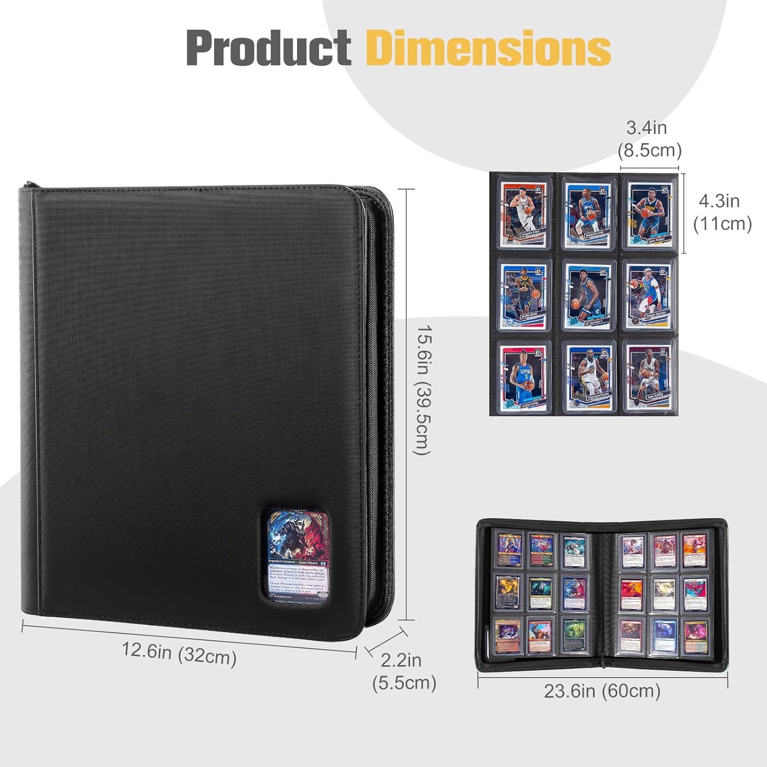 image:imageProCase Top Loader Binder 9 Pocket Holds 324 Toploaders Waterproof PU Leather with NonPVC Pockets for Trading Cards or Sports Cards Compatible with TCG MTG in 3x4 Toploader Lightblue2Black