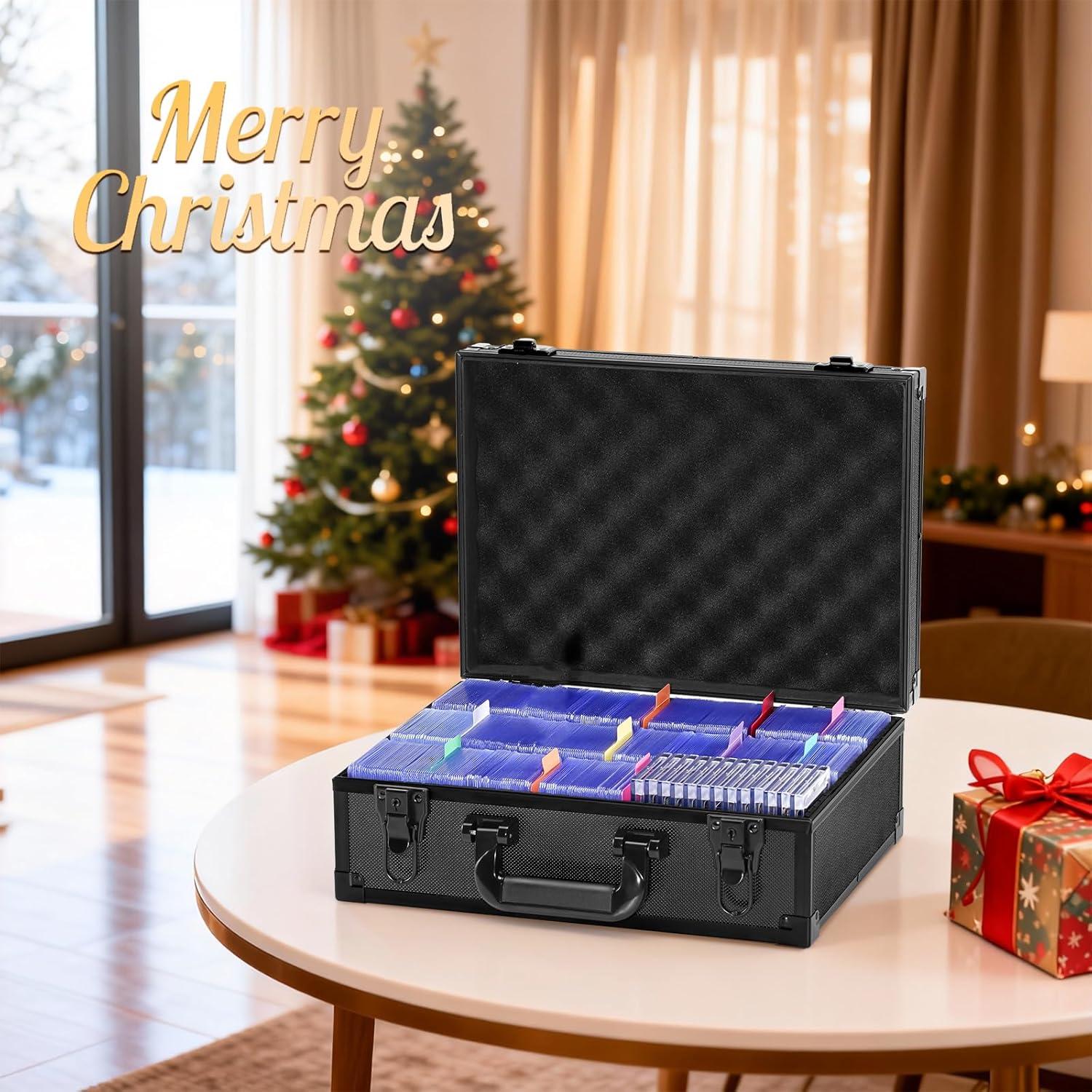 image:imageProCase Toploader Storage Box with 6 Removable Dividers Sports Card Hard Carrying Case with 16 Colorful Divider Tab For 34 35PT Rigid Cards 600 Toploader Holder for Trading Card Collection