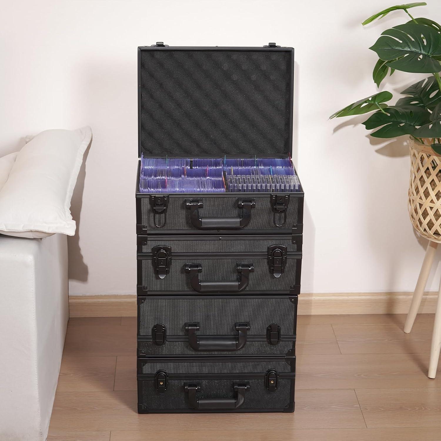image:imageProCase Toploader Storage Box with 6 Removable Dividers Sports Card Hard Carrying Case with 16 Colorful Divider Tab For 34 35PT Rigid Cards 600 Toploader Holder for Trading Card Collection