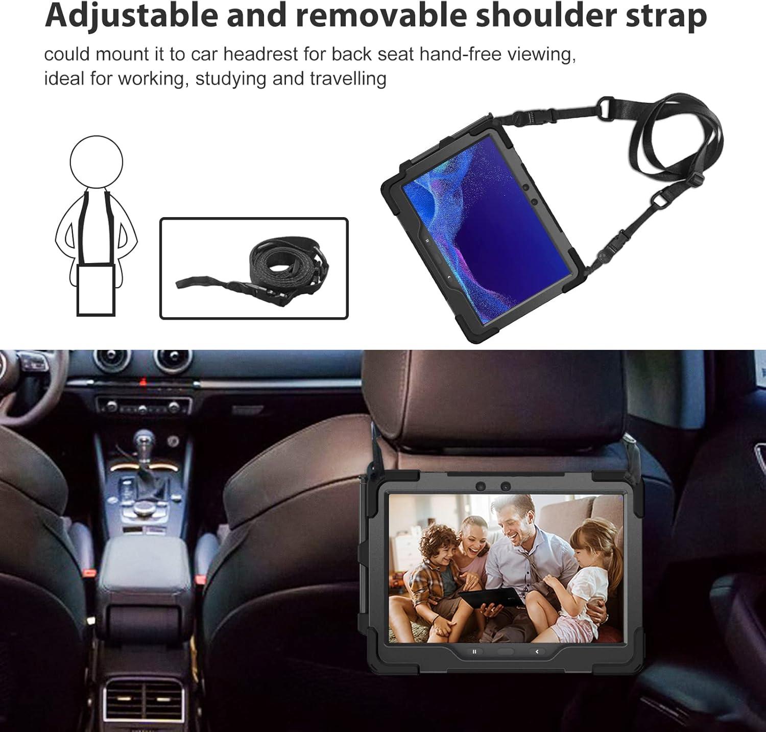 image:imageProCase for Galaxy Tab Active5 Pro 2025Active4 Pro 2022Active pro 2019 101 Inch Case SMX350T630T638T540T547 with S Pen Holder Rugged Heavy Duty Shockproof Rotating Kickstand Cover Black