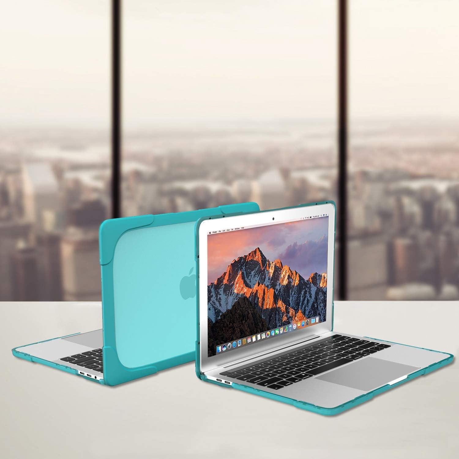 image:imageProCase for MacBook Air 13 Inch Case 2020 2019 2018 Release A2337 M1 A2179 A1932 Heavy Duty Slim Hard Shell Protective Cover with Fold Kickstand for MacBook Air 13 Retina with Touch ID BlackLightblue