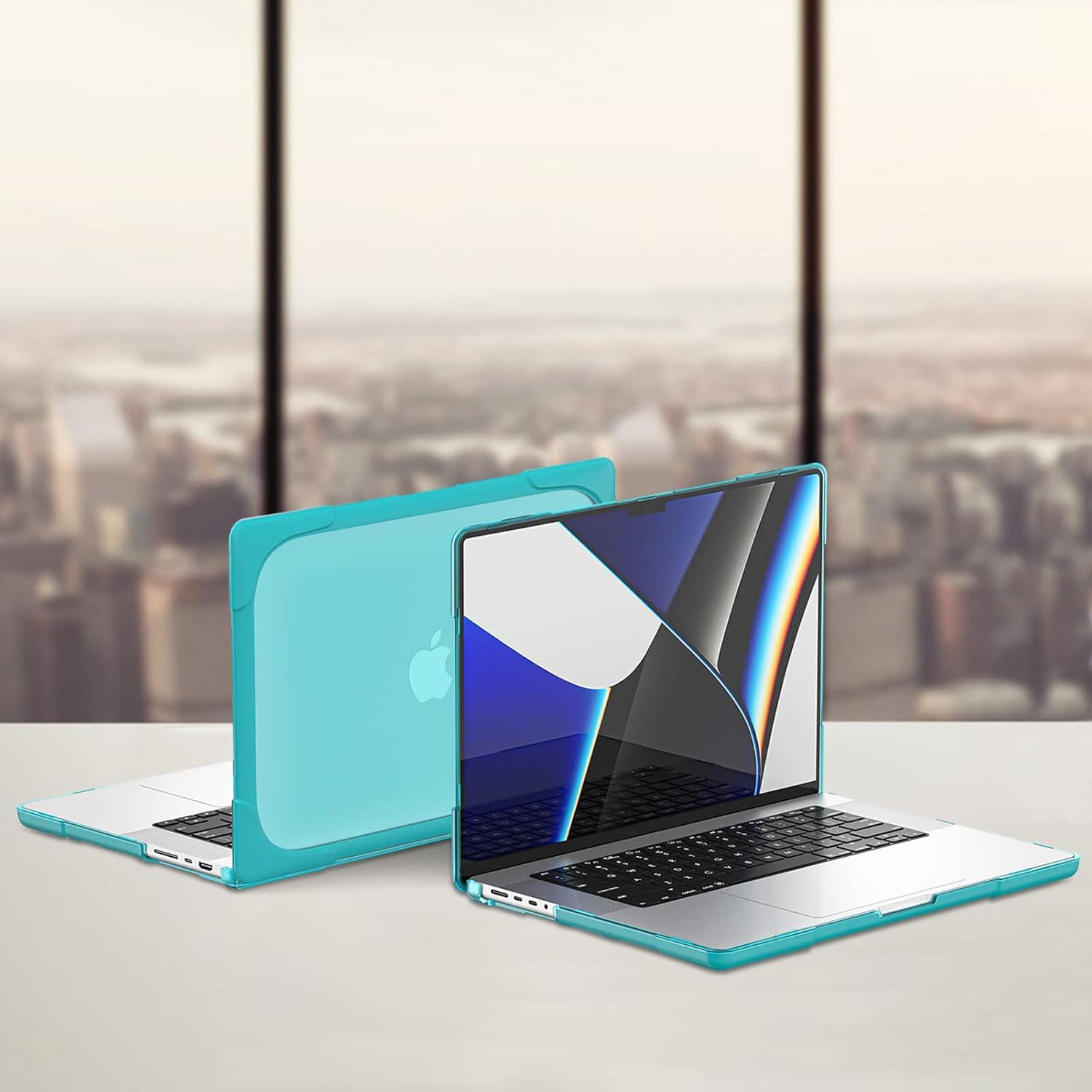 image:imageProCase for MacBook Pro 142 Inch 2026 M5 M5 Pro M5 Max 2024 M4 A3112 A3185 A3401 20232021 M3 A2918 A2992 M2 A2779 M1 A2442 Heavy Duty Hard Shell Case with Fold Kickstand LightblueLightblue