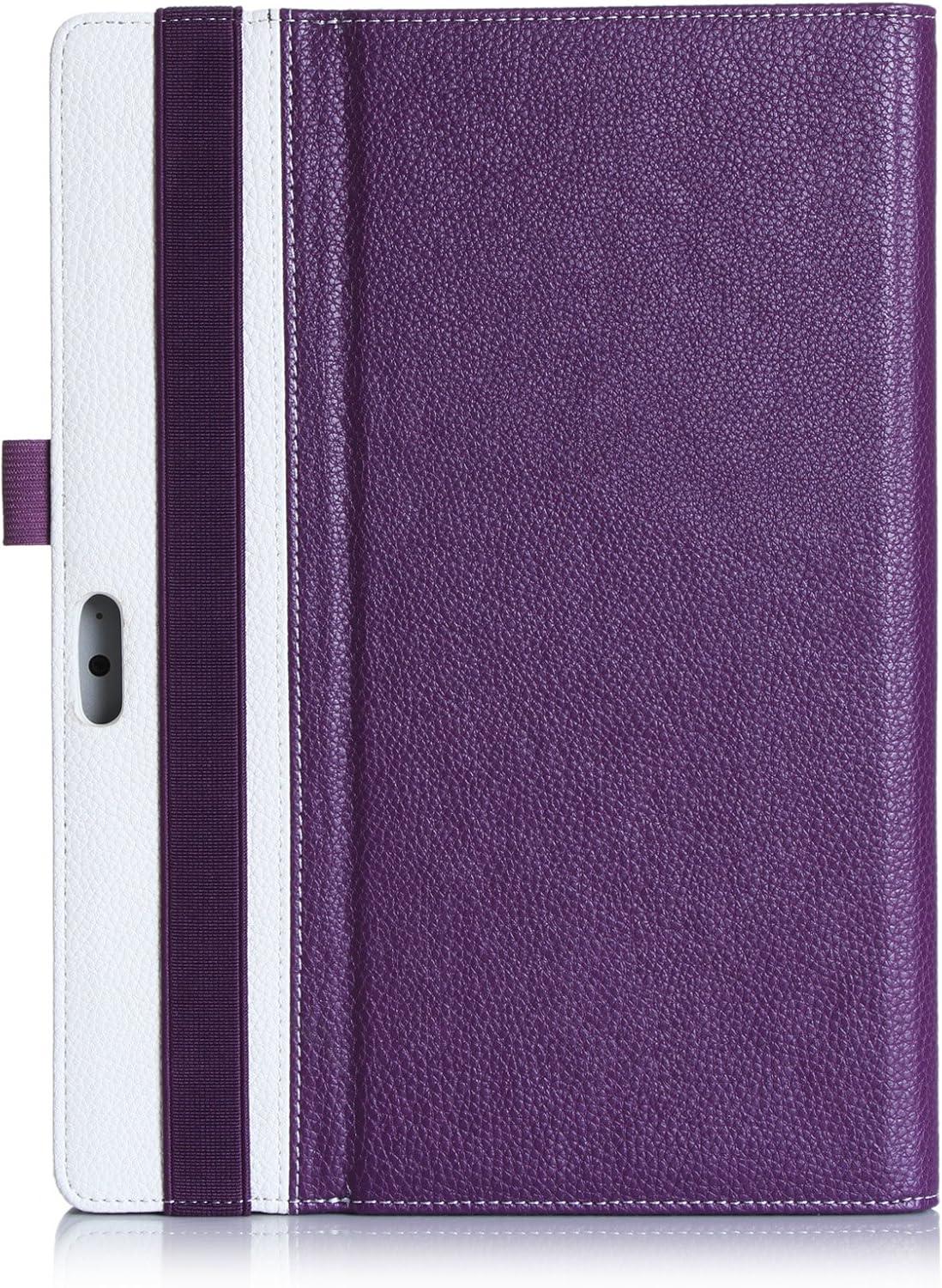 image:imageProCase for Microsoft Surface 3 Case Premium Folio Cover for Microsoft Surface 3 1082015 Release Builtin Stand with Multiple Viewing Angles Exclusive for Surface 3 108 inch WhitePurple