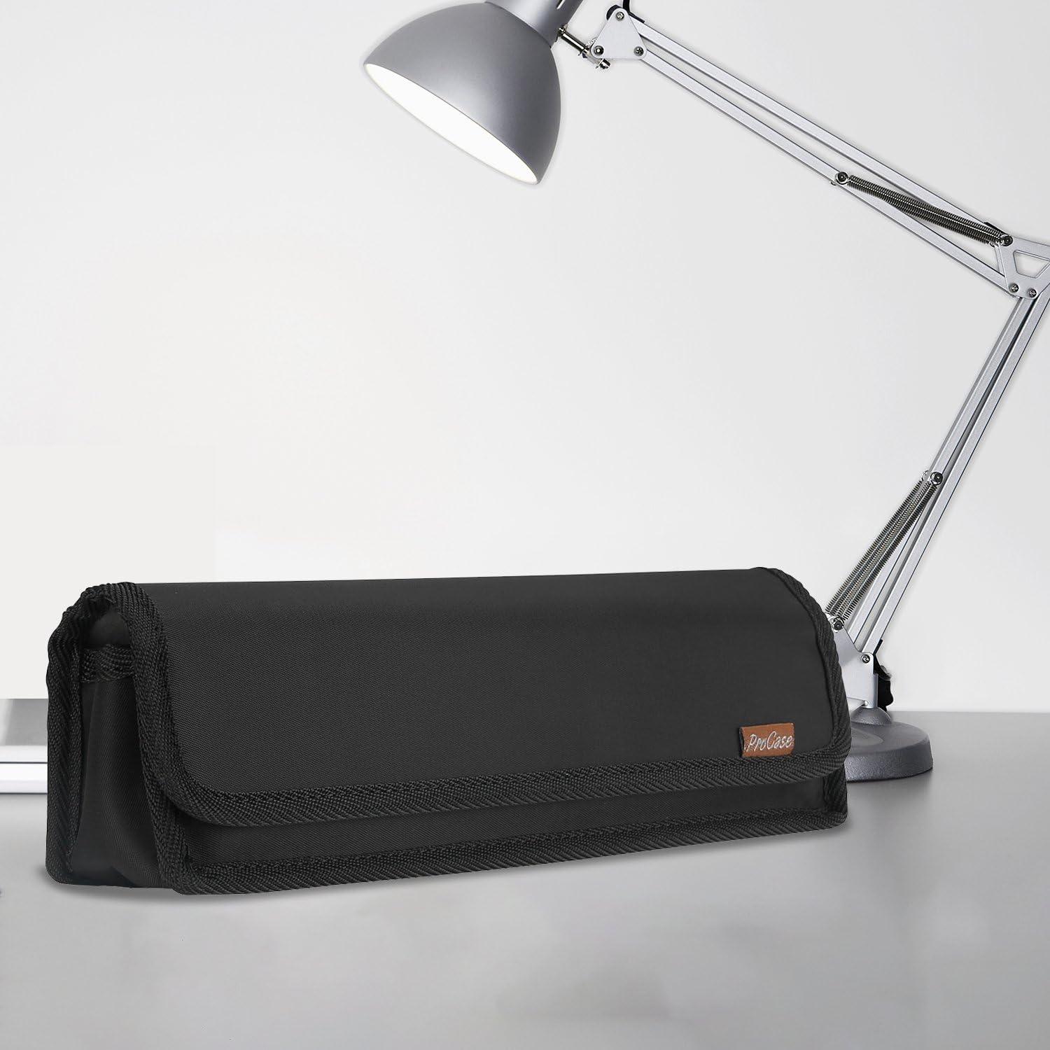 image:imageSurface Power Adapter Organizer ProCase Portable Hard Carrying Cover Travel Storage Bag Accessory Pouch for Microsoft Surface Go Laptop Mouse Power Bank USB Adapter Charger Cable Black