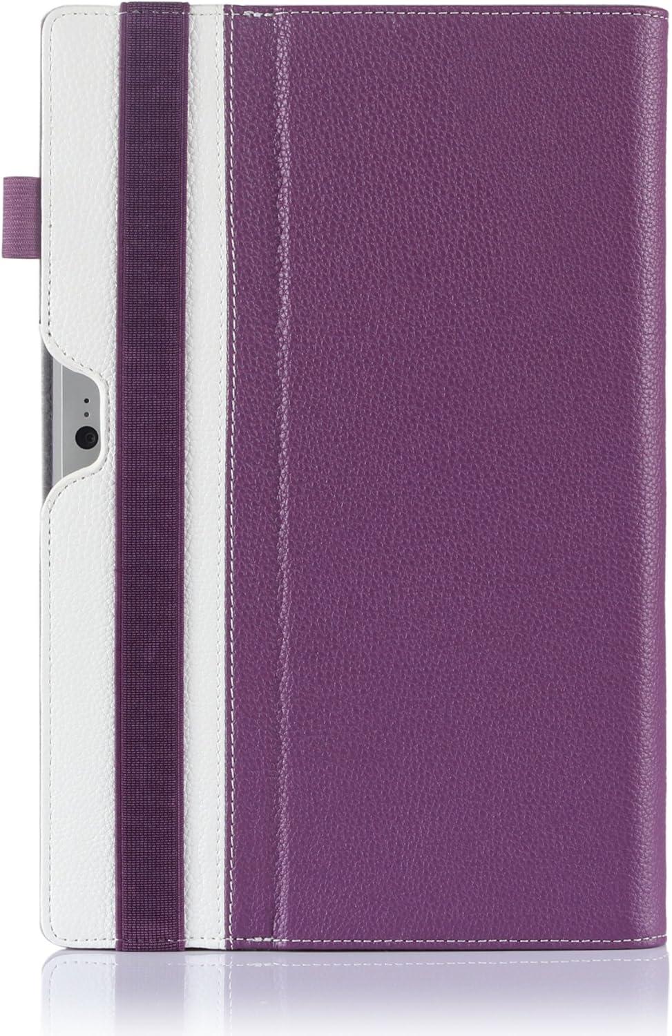 image:imageSurface Pro 2 Case ProCase Premium Folio Case for Microsoft Surface PRO 2 Surface PRO Compatible with Microsoft Keyboard with Multiple Viewing Angles PurpleWhite