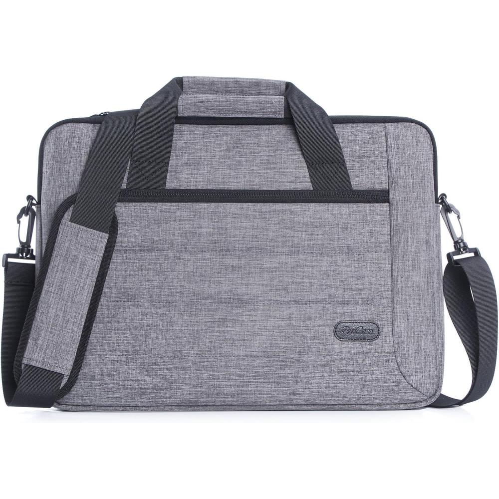 image:imageProCase 14156 Inch Briefcase Messenger Bag with Shoulder Strap and Handle for MacBook Pro 16 14 15 Inch Laptop Surface Book 3 15 Ultrabook MacBook Chromebook Acer Asus Dell HP Sony BlackGrey