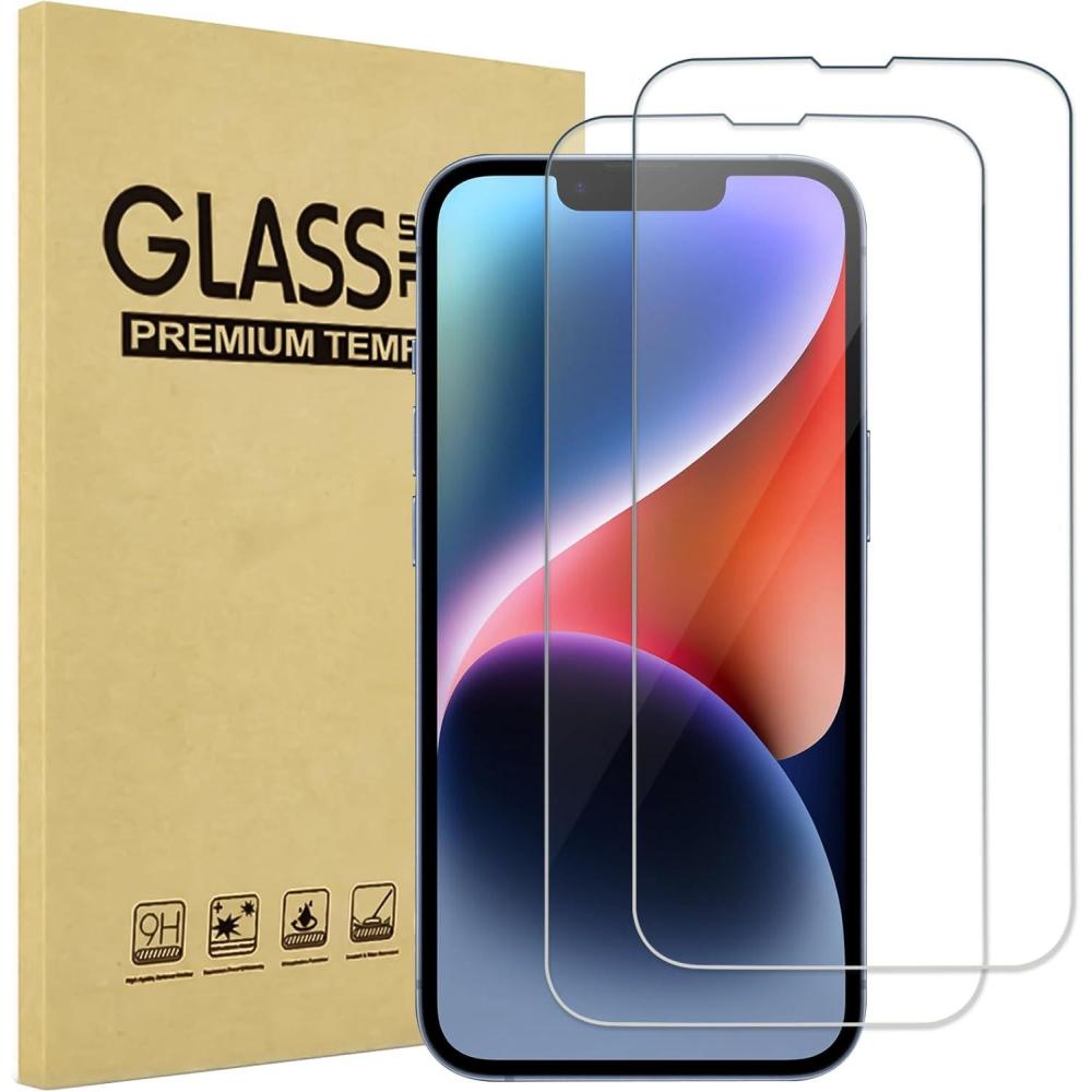 image:imageProCase 2 Pack Clear Screen Protector for iPhone 16e 1413 13 Pro 61 Tempered Glass Film Guard for iPhone 2025 2022 2021 61 Inch