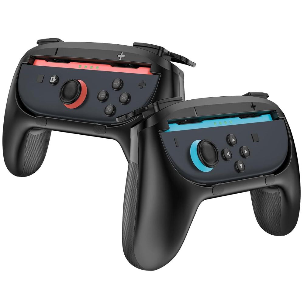 image:imageProCase 2 Pack JoyCon Grips for Nintendo Switch 2 2025 Released WearResistant Comfort Controller Hand Grip Handles Holder for Joycon BlackBlack