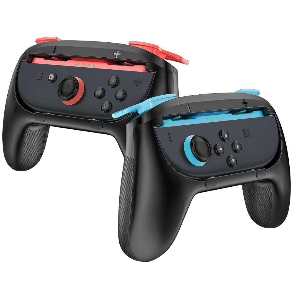 image:imageProCase 2 Pack JoyCon Grips for Nintendo Switch 2 2025 Released WearResistant Comfort Controller Hand Grip Handles Holder for Joycon BlackBlueOrange