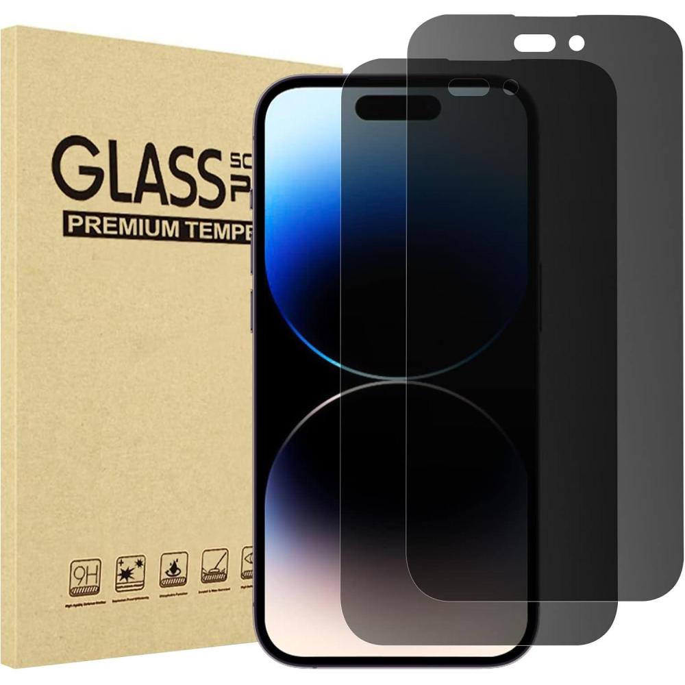 image:imageProCase 2 Pack Privacy Screen Protector for iPhone 14 Pro 2022 9H Anti Spy Dark Tempered Glass Screen Film Guard for iPhone 14 Pro 61 Inch 2022 Case Friendly Bubble Free