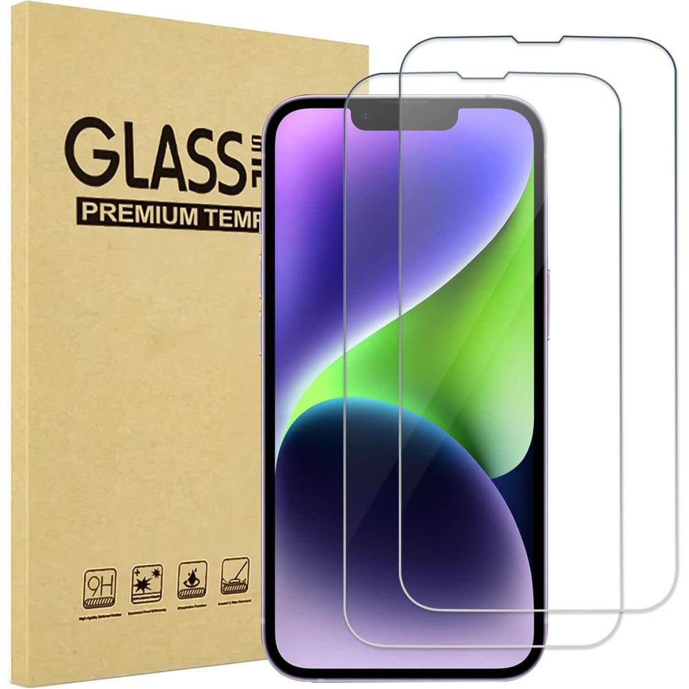 image:imageProCase 2 Pack Screen Protector for iPhone 14 PlusiPhone 13 Pro Max 67 Inch Tempered Glass Screen Film Guard for iPhone 14 Plus 2022 iPhone 13 Pro Max 2021 Clear