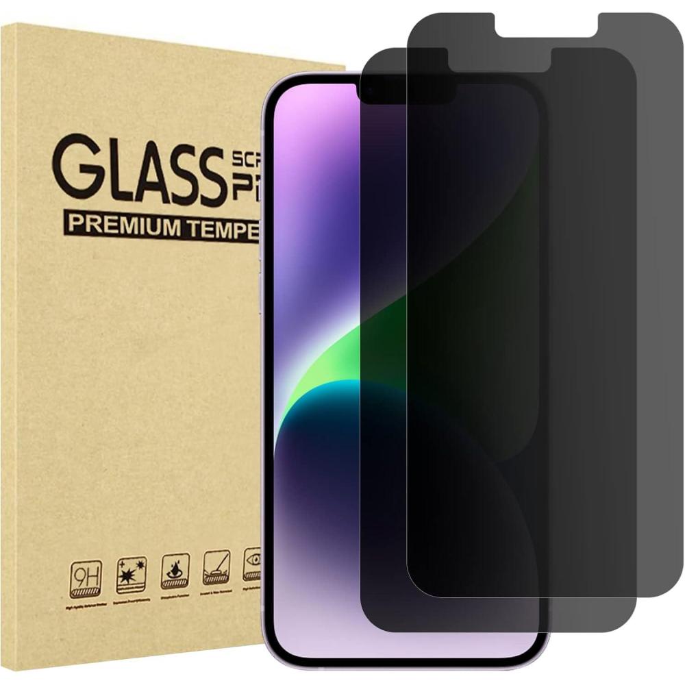 image:imageProCase 2 Pack iPhone 14 Plus iPhone 13 Pro Max Privacy Screen Protector 9H Anti Spy Dark Tempered Glass Screen Film Guard for iPhone 14 Plus 2022 iPhone 13 Pro Max 67 Inch 2021 Case Friendly