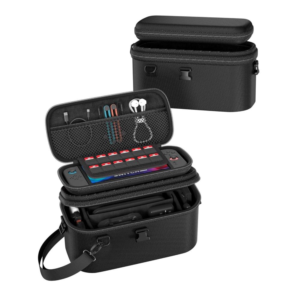 image:imageProCase AllinOne Carrying Case for Nintendo Switch 2 DualLayer Hard Shell Travel Bag for Console Dock Controllers amp Accessories Protective Storage Case Large Capacity BlackBlack