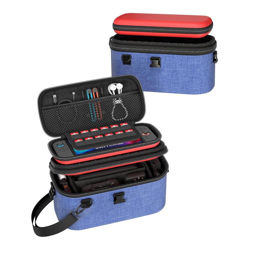 image:imageProCase AllinOne Carrying Case for Nintendo Switch 2 DualLayer Hard Shell Travel Bag for Console Dock Controllers amp Accessories Protective Storage Case Large Capacity BlackBlue