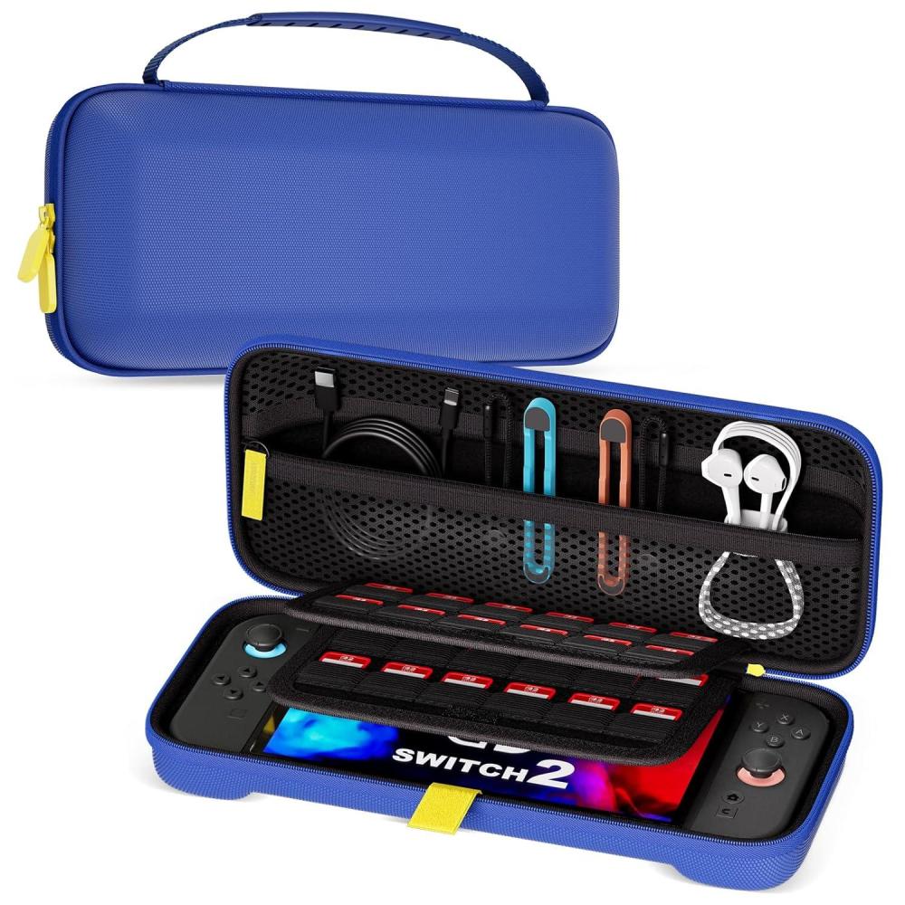 image:imageProCase Carrying Case for Nintendo Switch 2 2025 with 24 Game Card Slots Hard Portable Travel Case Storage Bag Protective Pouch for 2025 Nintendo Switch 2 Console amp Accessories RedBlue Standard Size